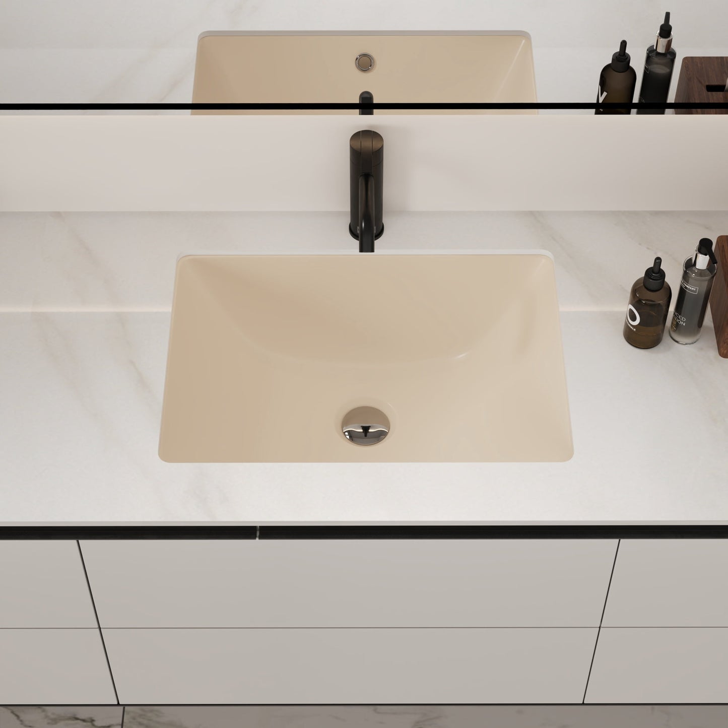 DV-1U306BN DeerValley Ursa Undermount Bathroom Sink 18" X 13" Rectangular Vitreous China with