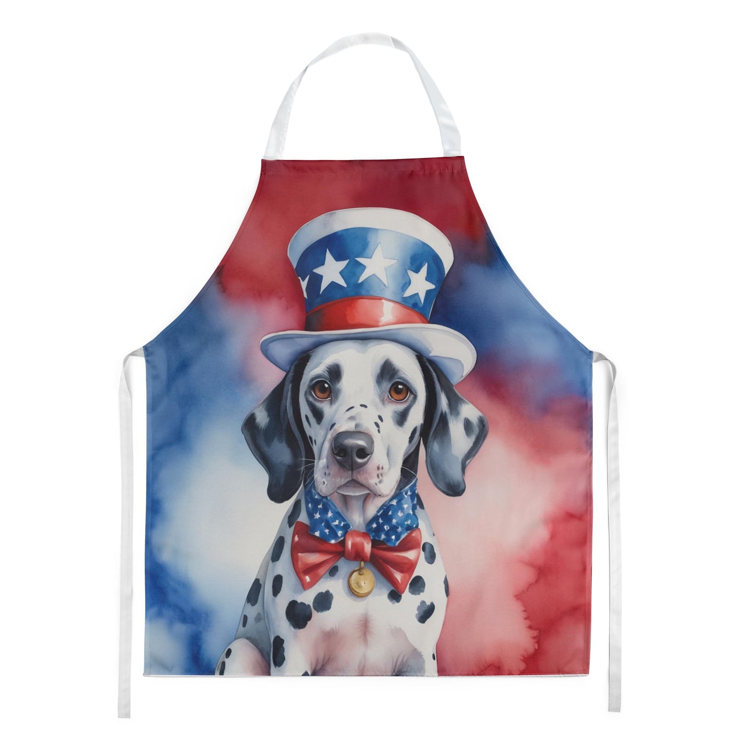 Dalmatian Patriotic American Apron 27 in x 30 in