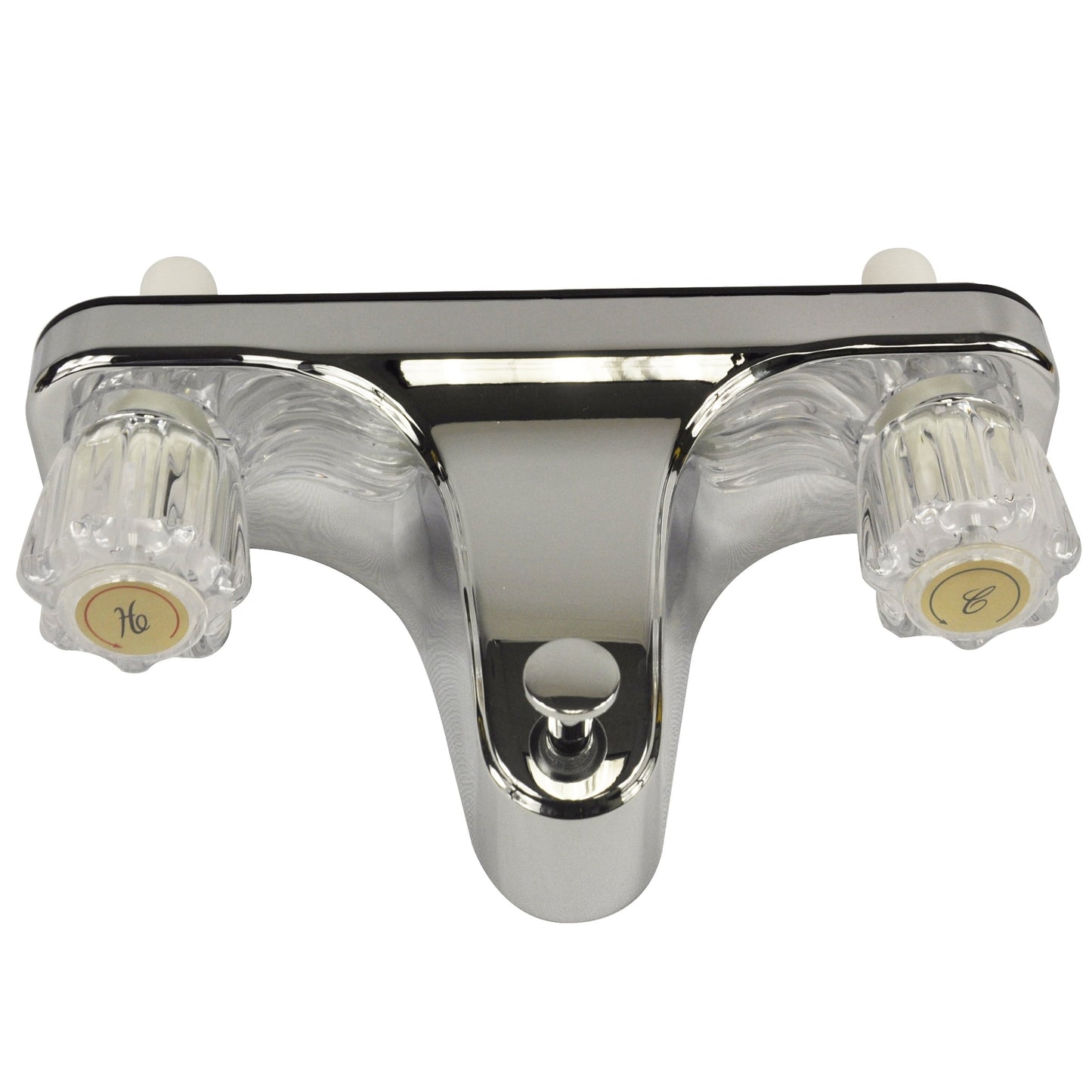 Danco Grifo Desplazado para Ducha de Tina de Casa Móvil/RV de 2 Manijas en Cromo con Manijas de AcrÃlico Transparente