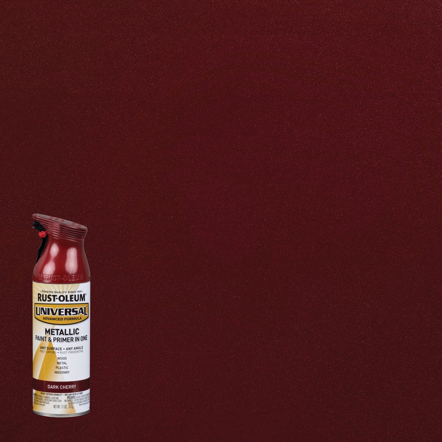 6 Pack, Dark Cherry, Rust-Oleum Universal All Surface Interior/Exterior Metallic Spray Paint-331200, 11 oz