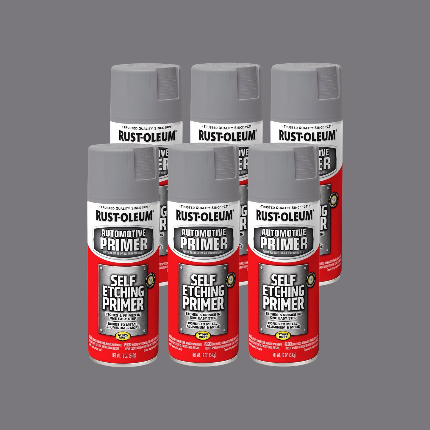6 Pack, Dark Green, Rust-Oleum Automotive Self Etching Primer Spray-249322, 12 oz
