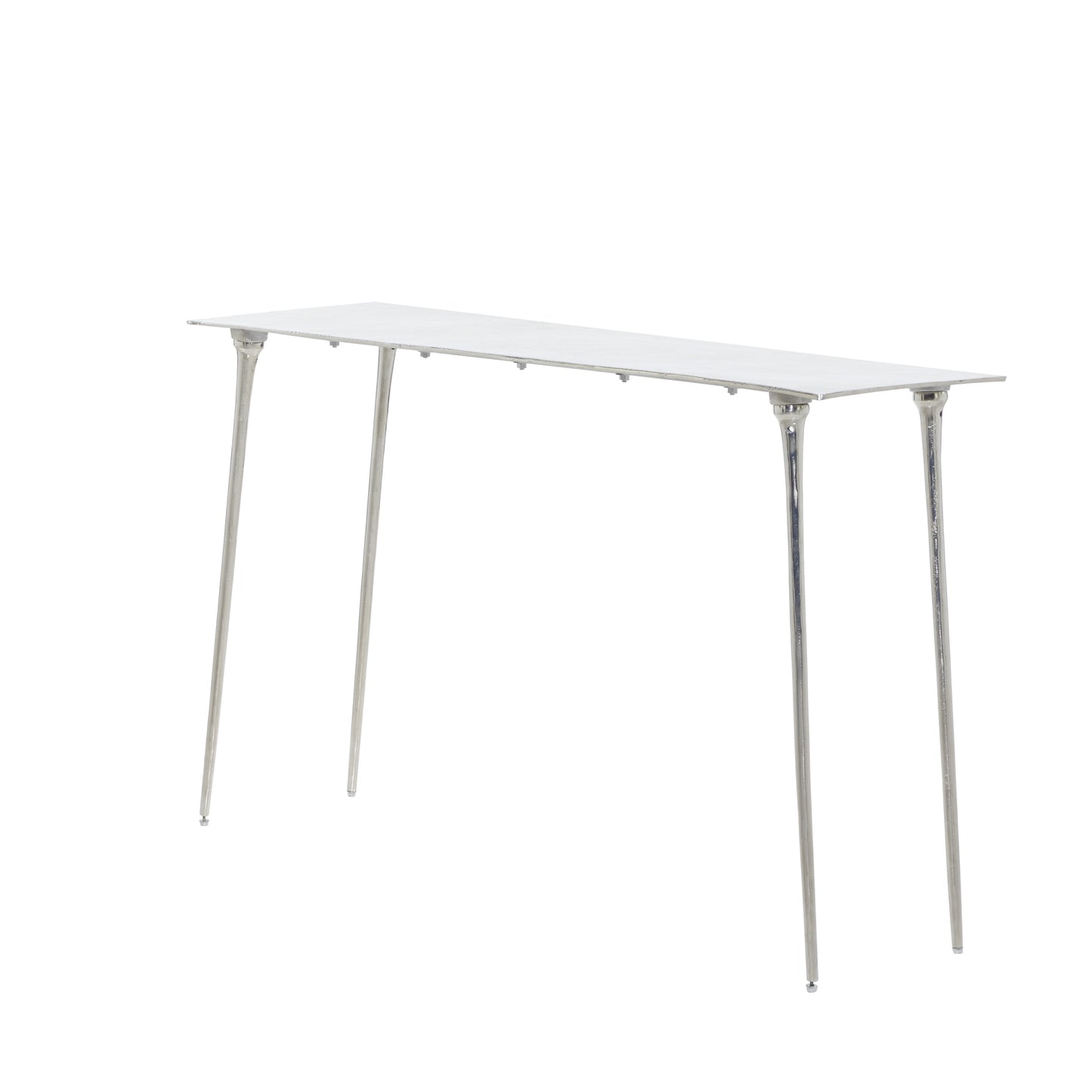DecMode 50" x 31" Silver Aluminum Console Table, 1-Piece