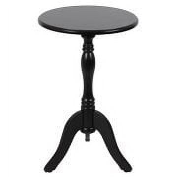 Decor Therapy Chic Pedestal Round Accent Table, 24"x 15"x15" - Black