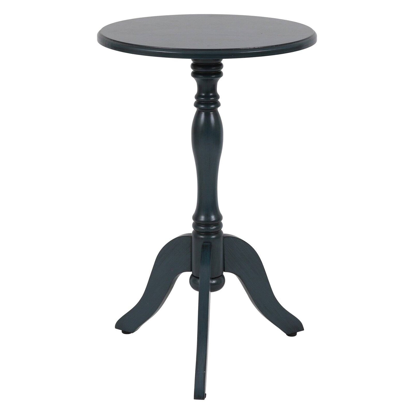 Decor Therapy Simplify Round Pedestal Accent Table, 24" x 15" x 15" - Antique Navy