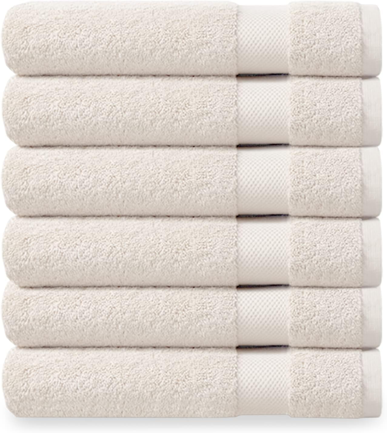 Delara Paños de Algodón Orgánico de Lujo, Paquete de 6 / Certificados GOTS & OEKO-TEX / Toallas Faciales de Primera Calidad / TecnologÃa Táctil de Plumas/grapa de 650 G/M2 de Largo/suaves, de Secado Rápido y Ultra Absorbentes