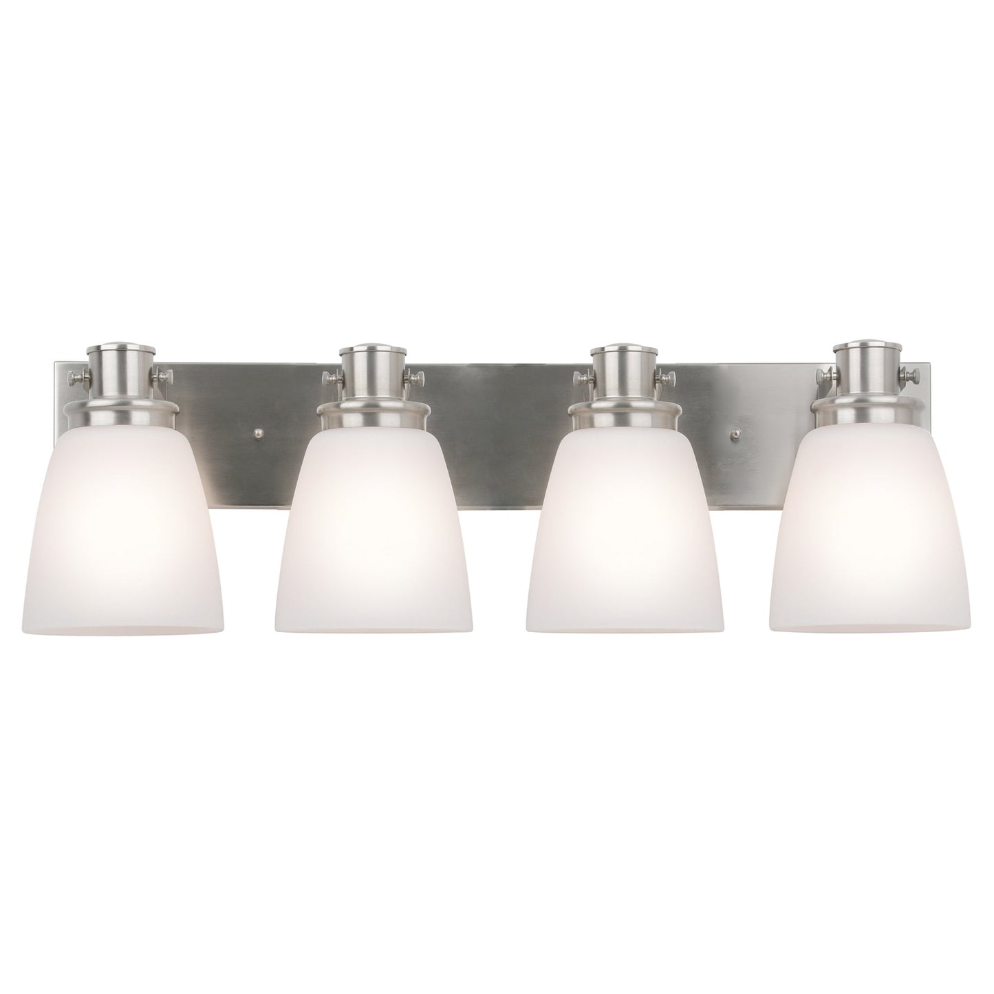 Design House Atkinson Transitional 23" Satin Nickel 3-Light Dimmable Vanity Light with Frosted Glass