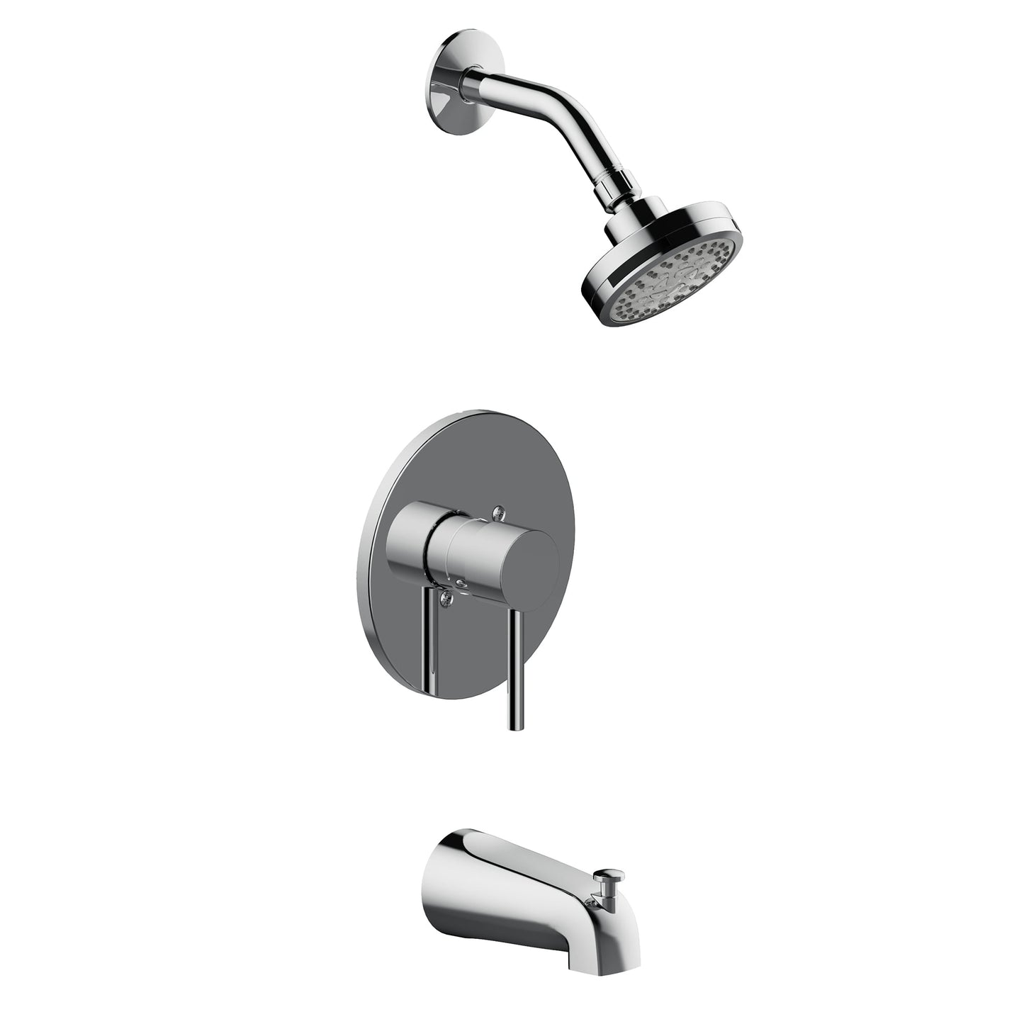 Design House 594051 Eastport II Contemporary Bath and Shower Trim with Single-Function Shower Head, Single-Handle Faucet, Escutcheon and Valve for Bathroom, Polished Chrome
