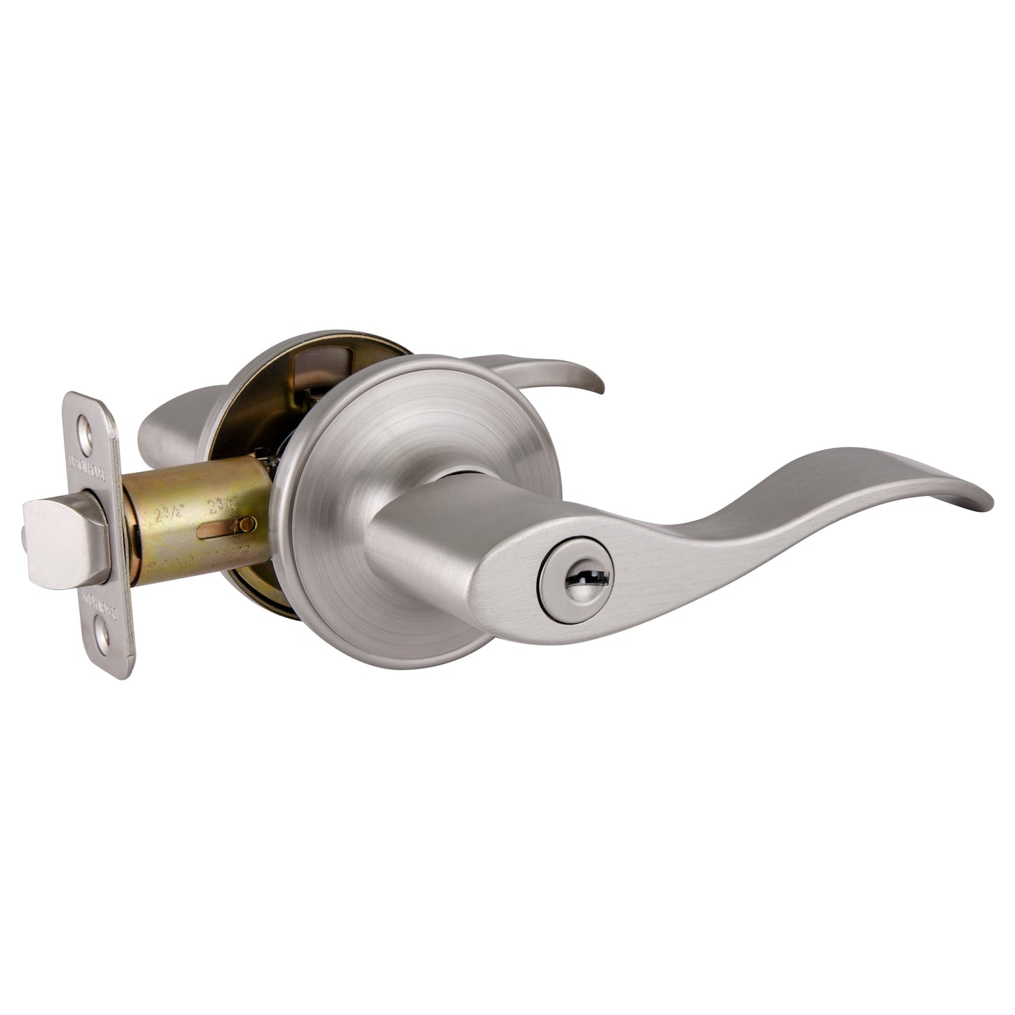 Design House Springdale Universal Interior/Exterior Keyed Entry Door Handle, Satin Nickel