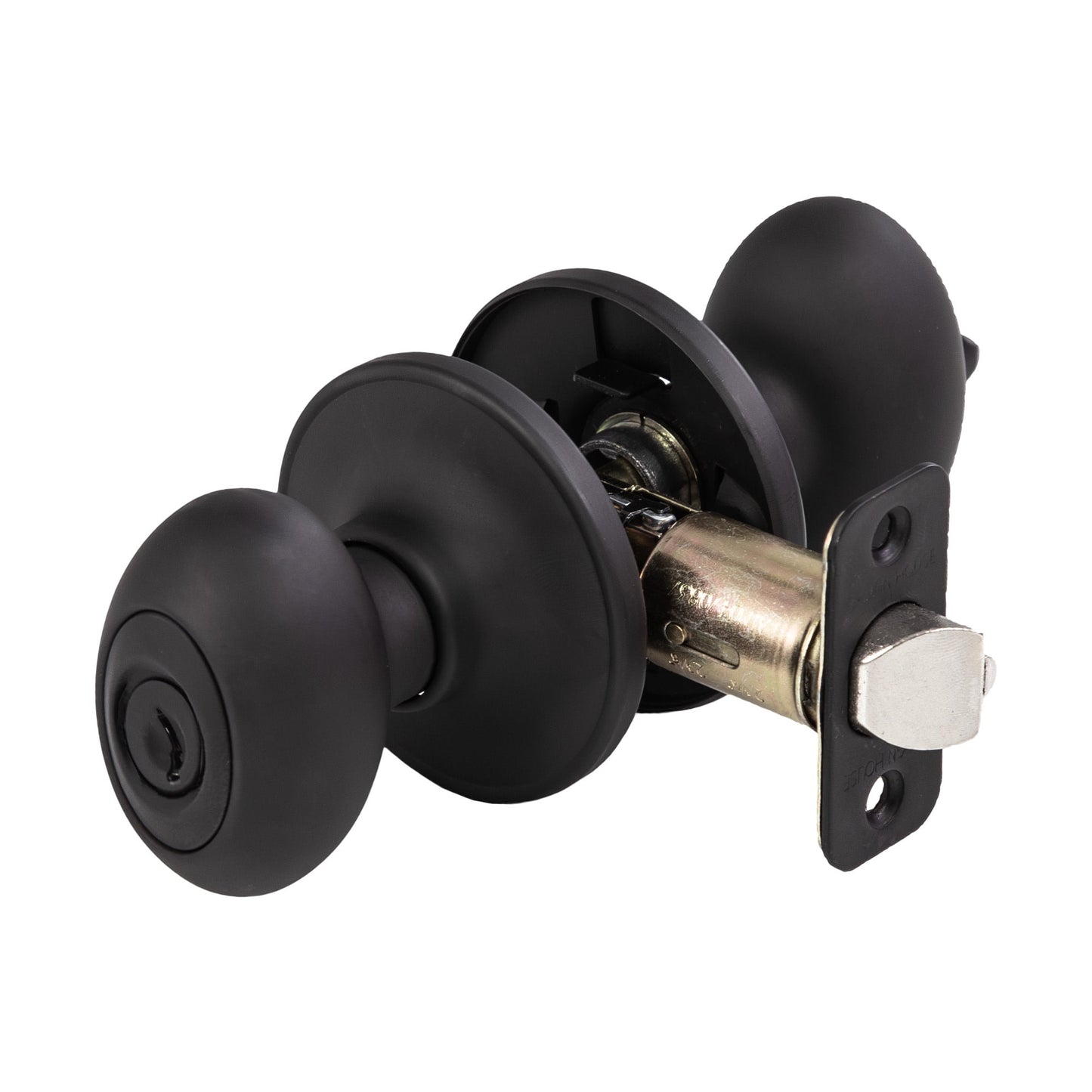 Matte Black Egg Keyed Entry Door Knob, Left and Right Hand, ANSI Grade 3, Fits 1-3/8 in. to 1-3/4 in. Doors