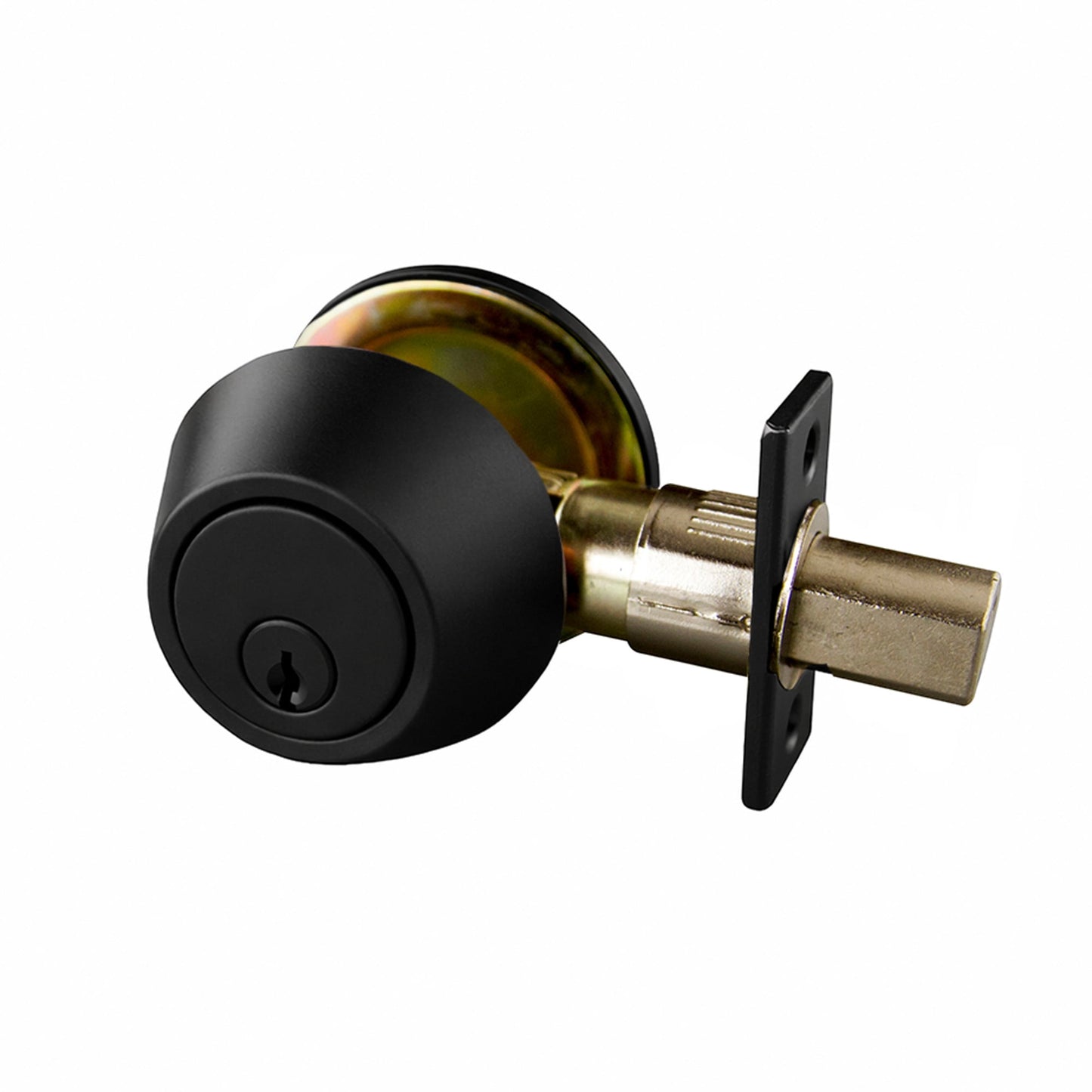 Single Cylinder 6-Way Universal Deadbolt with Latch, Matte Black, ANSI Grade 3