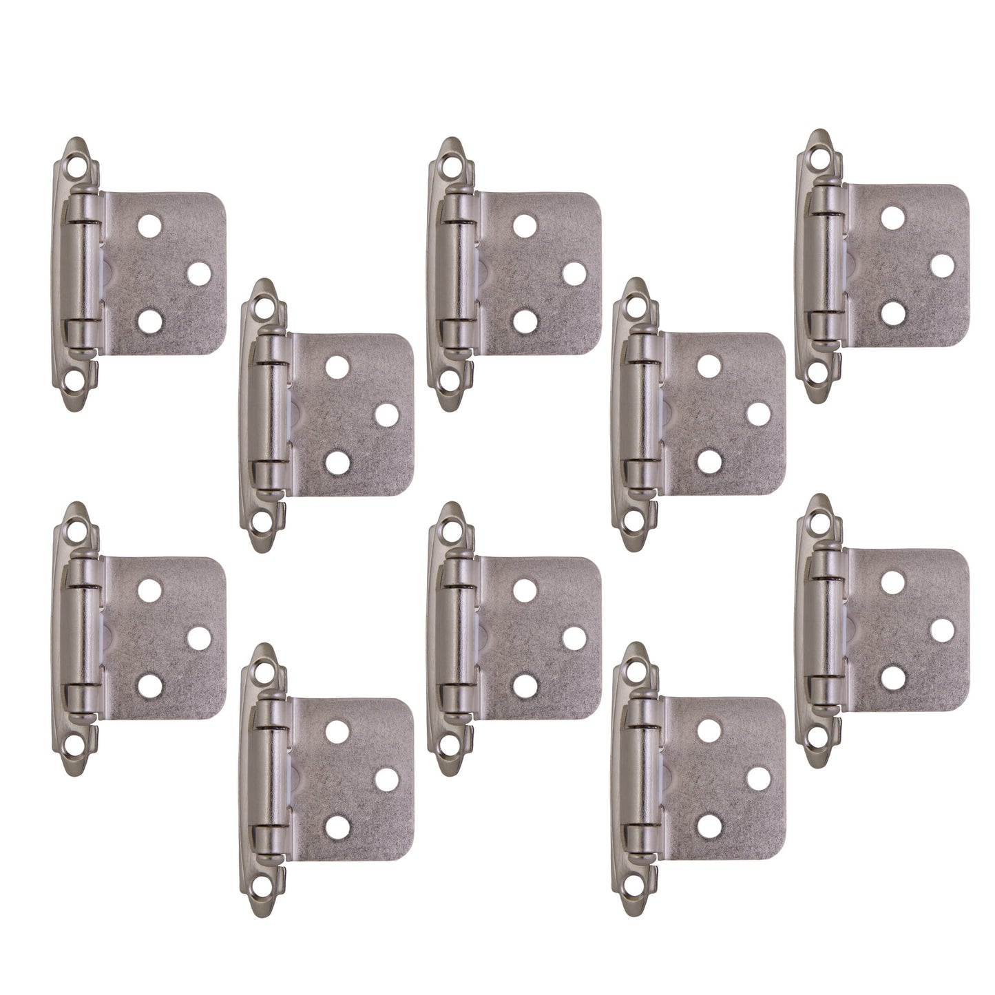 Design House Steel Semi-Concealed Overlay Hinges for Kitchen Cabinets, 10-Pack