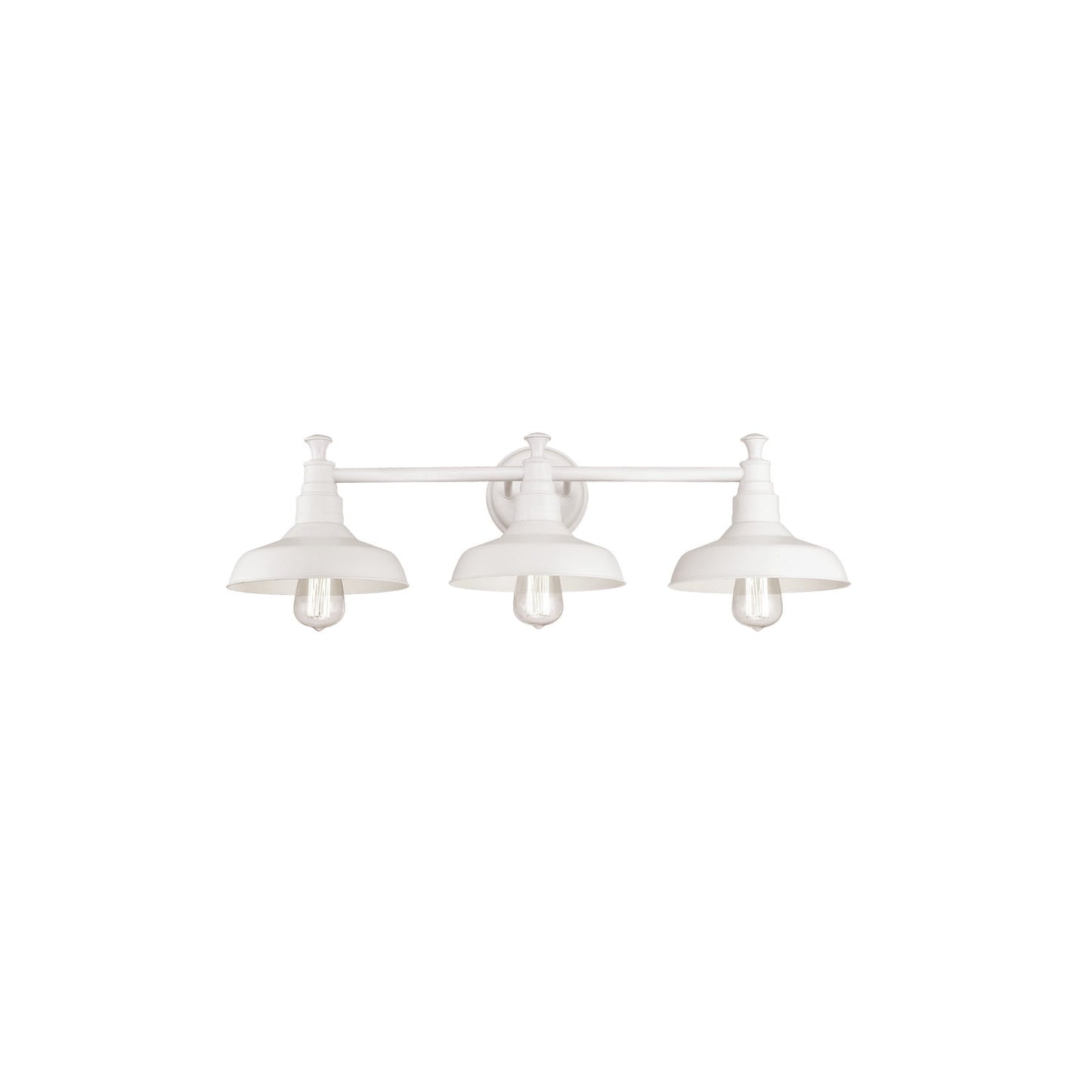 Design House Kimball 3-Light Industrial Indoor Vanity Light with Metal Shade, White