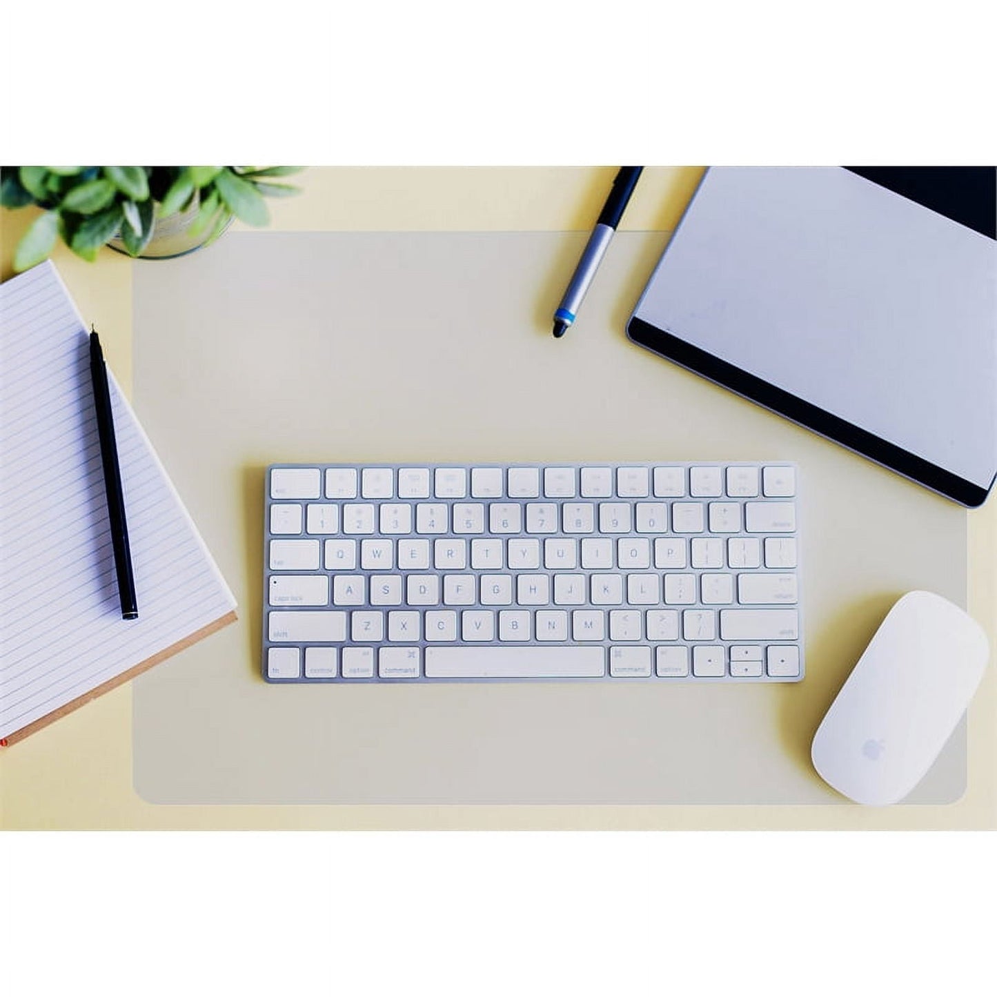 Desktex® Pack of 2 Polycarbonate Rectangular Desk Pads with Anti-Slip Backing - 17" x 22"