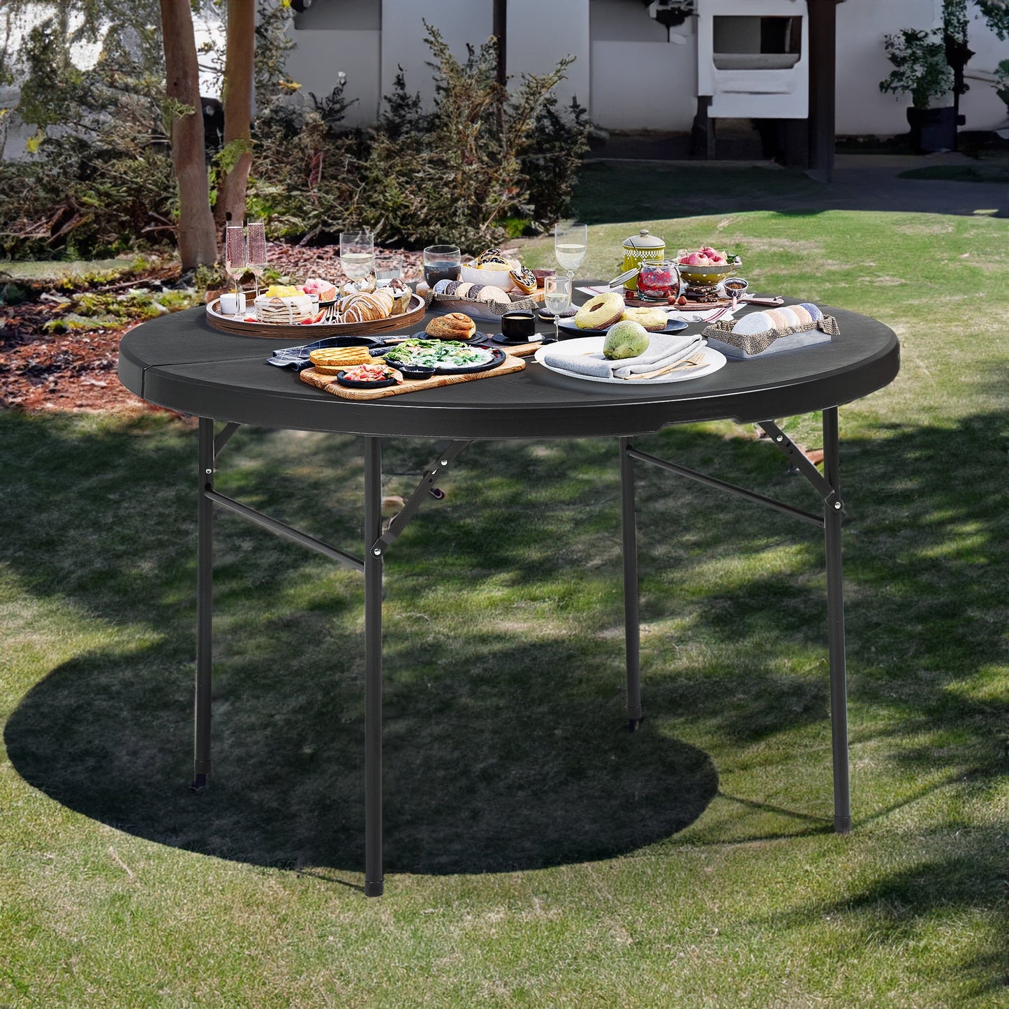 Dextrus 48 inch Versatile Folding Round Table for Outdoor and Indoor Use, Ideal for Picnic, Camping