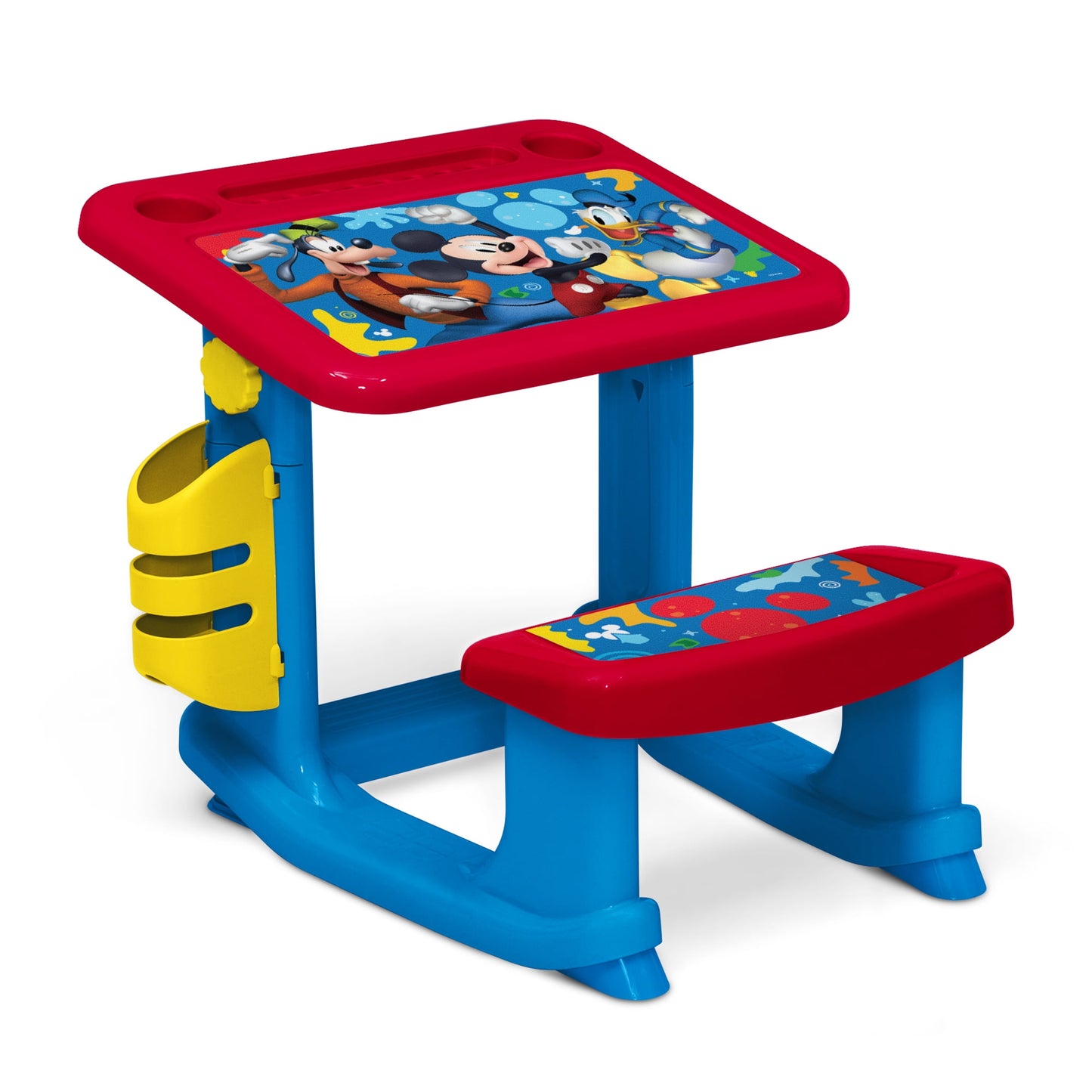 Disney Mickey Mouse Draw and Play Desk by Delta Children – Includes 10 Markers and Coloring Book, Blue