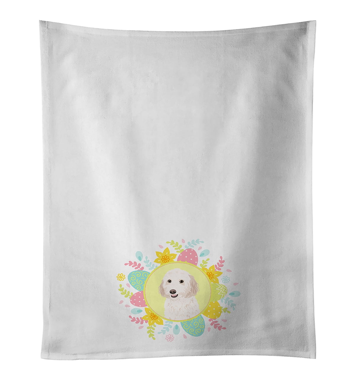 Doodle Cream #1 Easter White Kitchen Towel Set of 2 19 in x 28 in