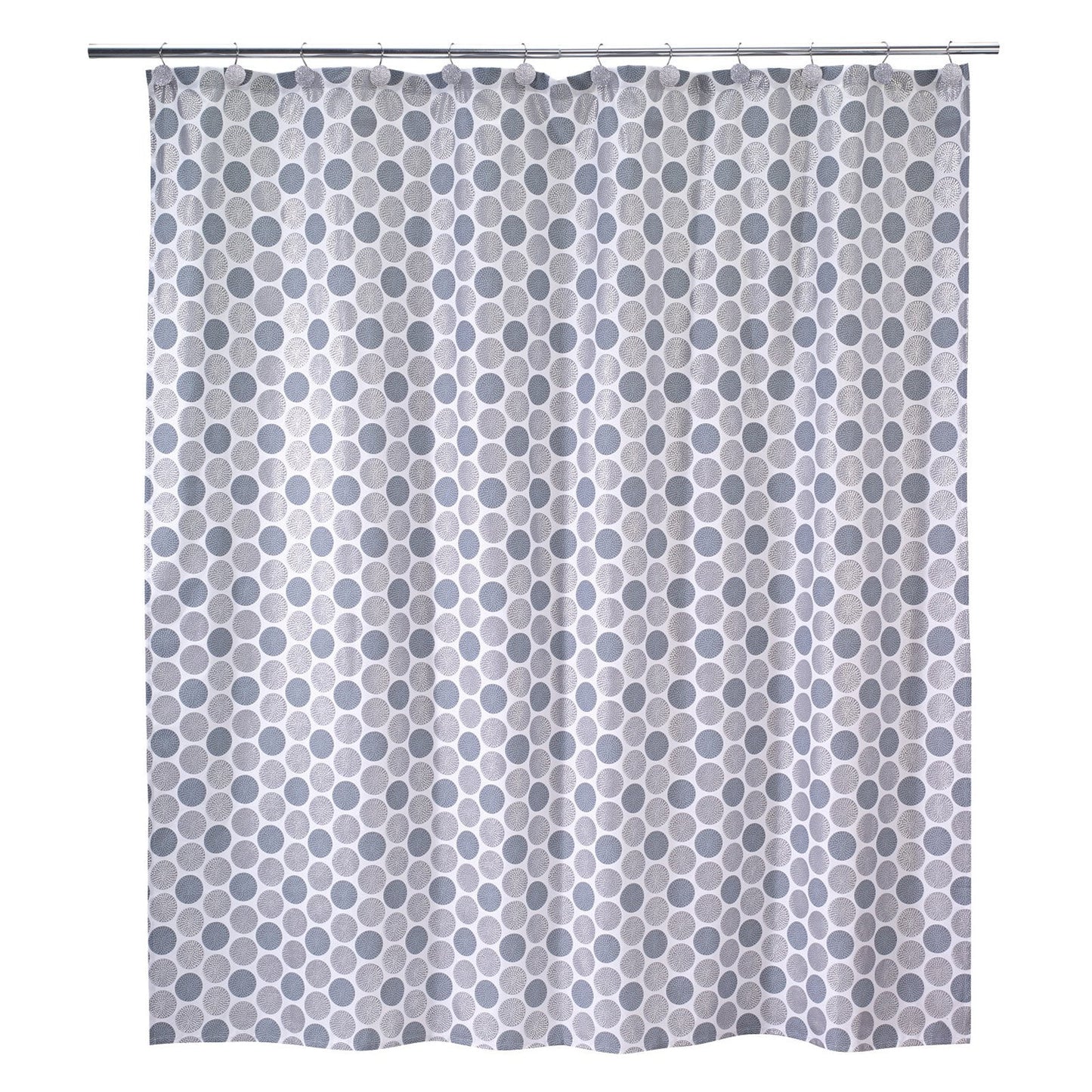 Dotted Circles Shower Curtain White