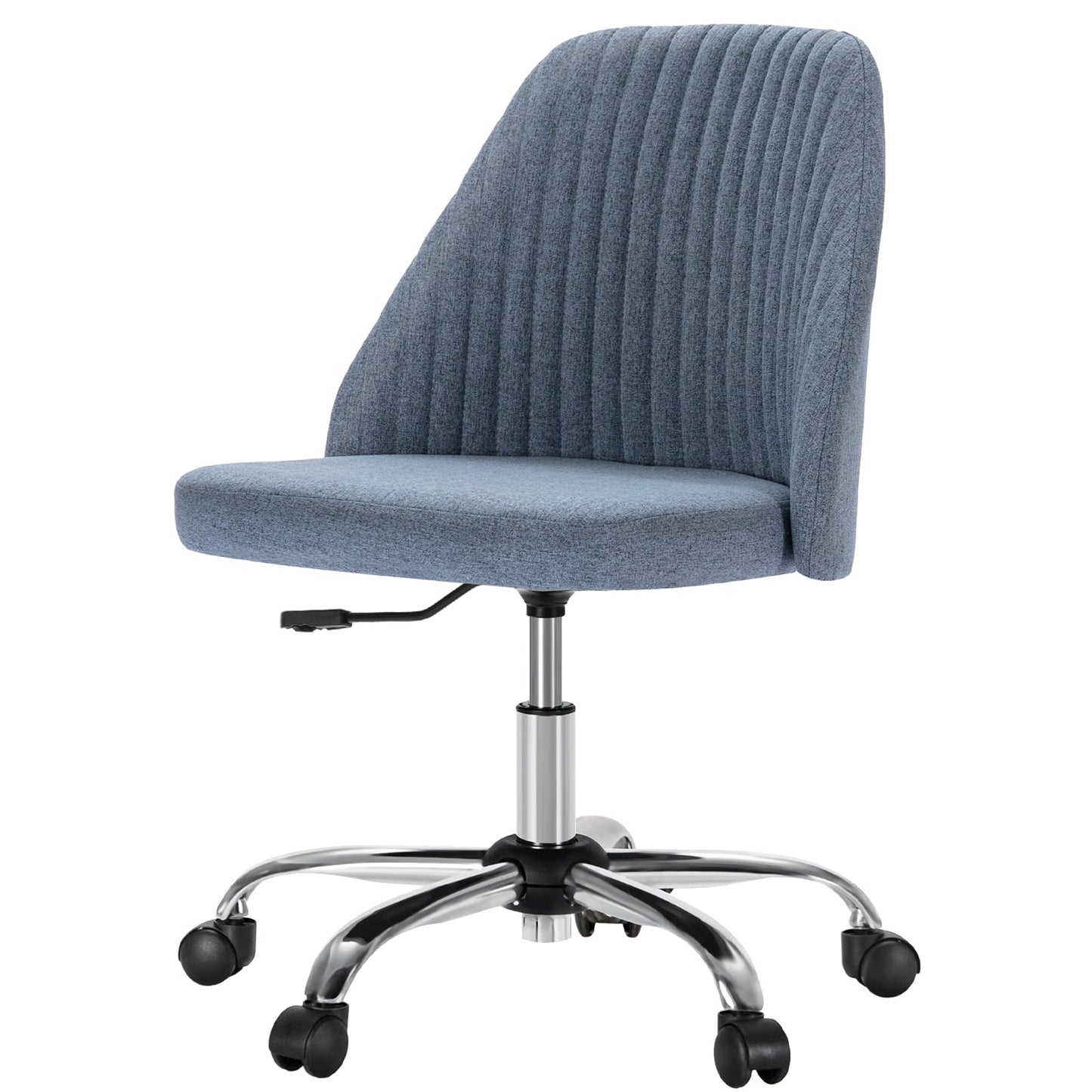 MAYEERTY Armless Office Desk Chair Height Adjustable ,Mid Back Accent Chair,Blue