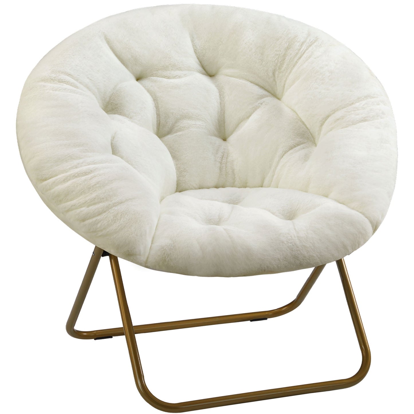MAYEERTY Comfortable disc chairs faux fur furniture bedroom living room adult size white