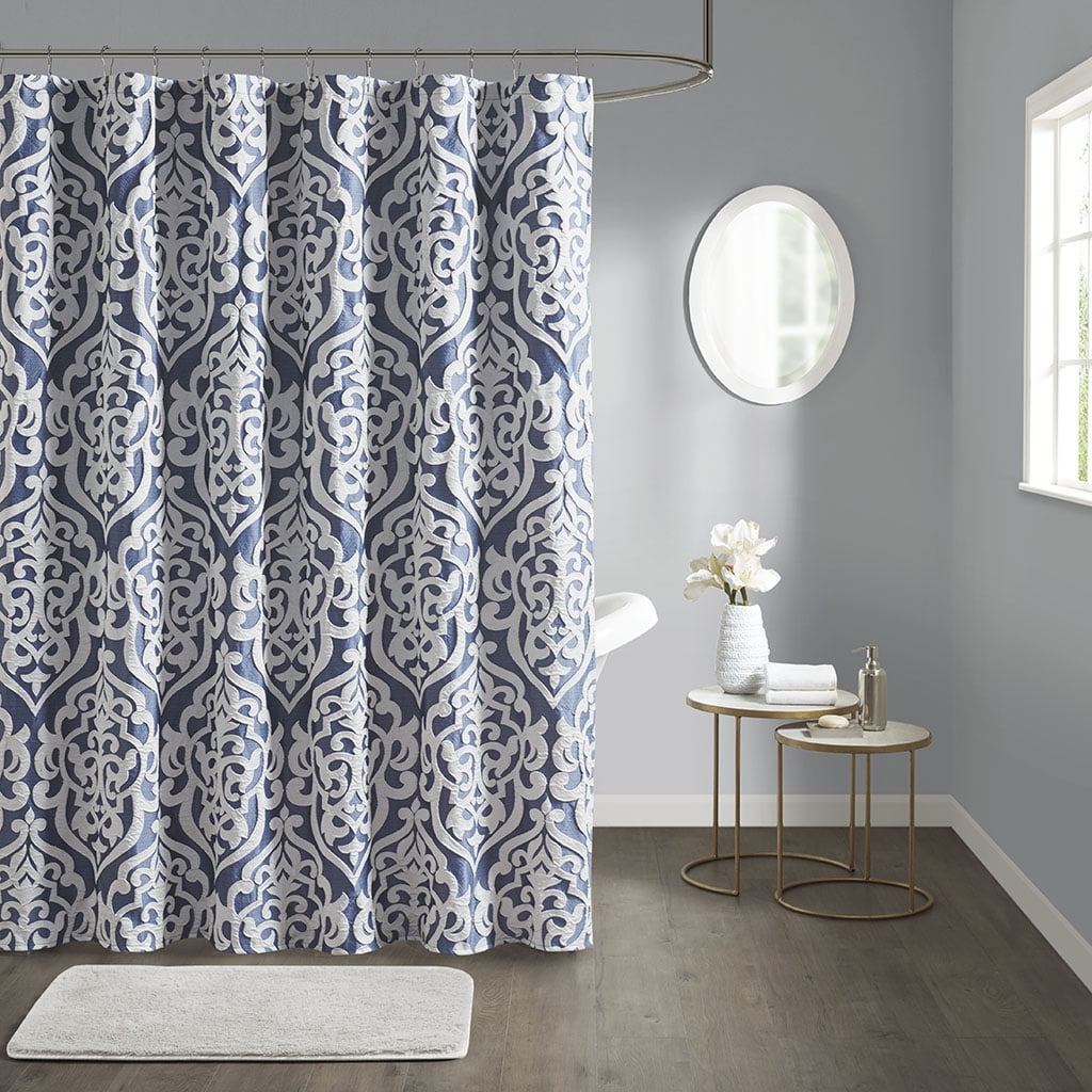 Dovelina Jacquard Shower Curtain, 72" x 72", Ivory, Polyester