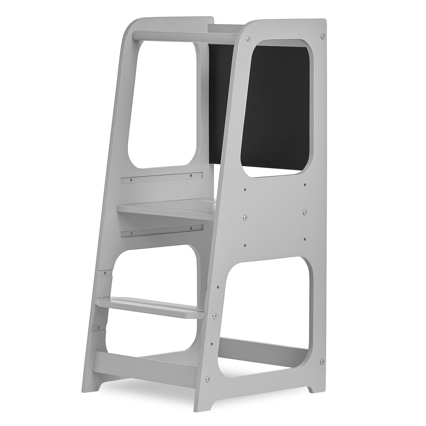 Dream On Me Explora Tower & Step Stool, Anti-slip Base, Multipurpose Kids Step Stool, Pebble Grey