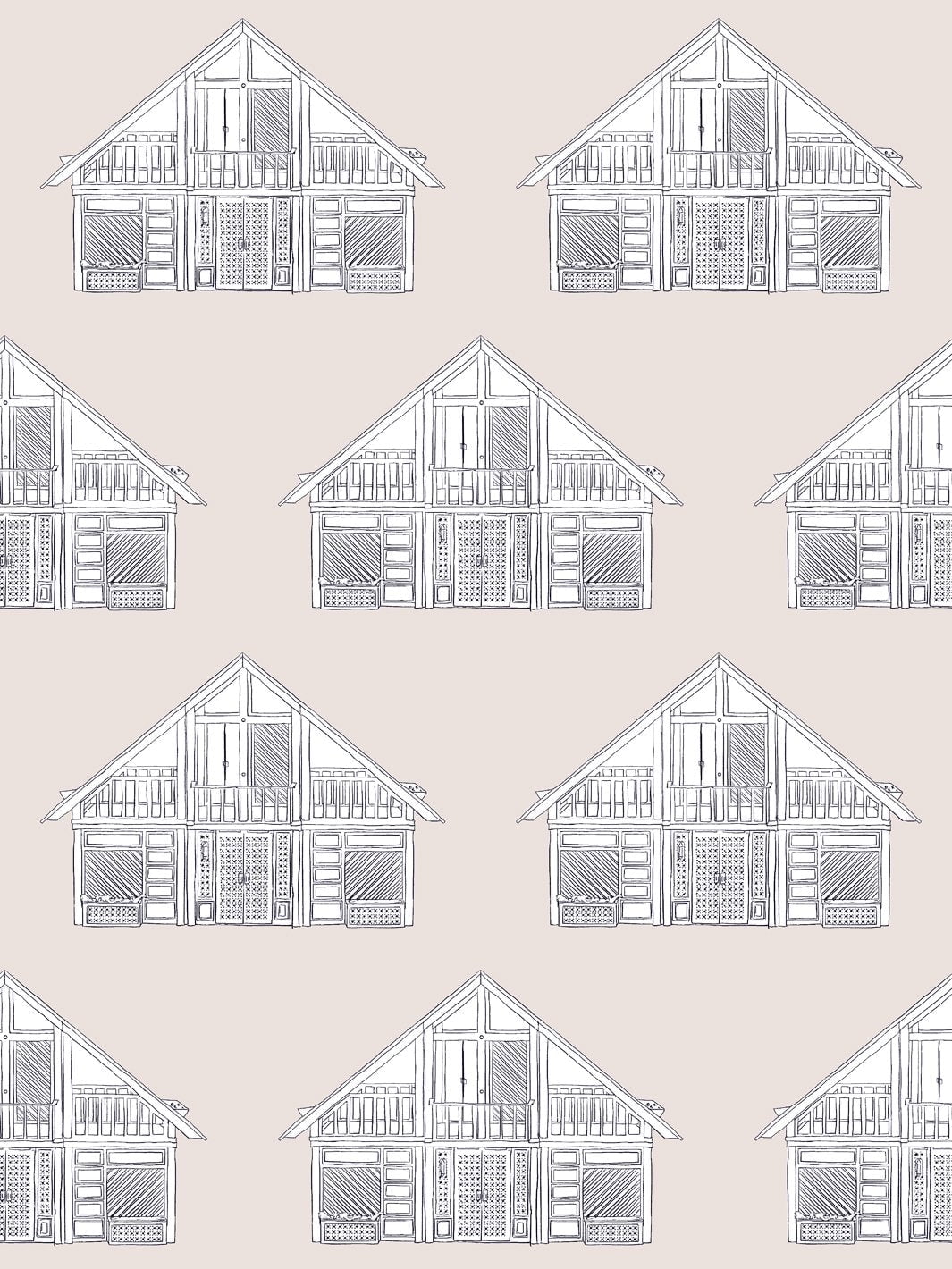 Dreamhouse Classic Removable Vinyl Wallpaper by Barbie - Oyster