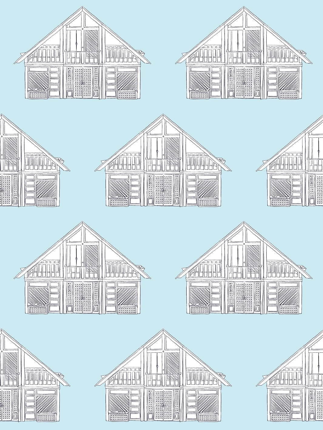 Dreamhouse Classic Removable Vinyl Wallpaper by Barbie - Sky