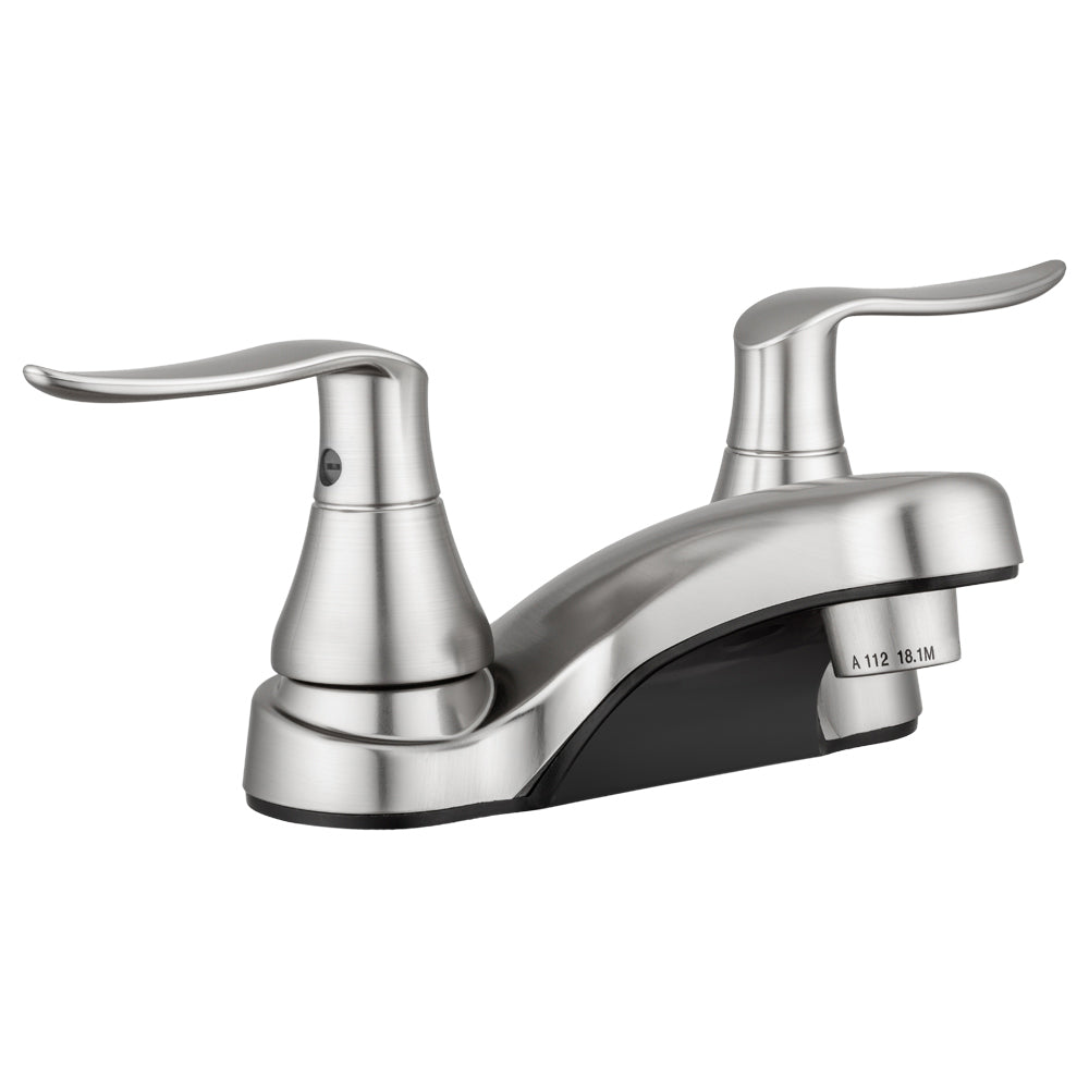 Dura Faucet DF-PL700LH-SN For Lavatory One Piece 4"Deck Mount Low Arc Spout