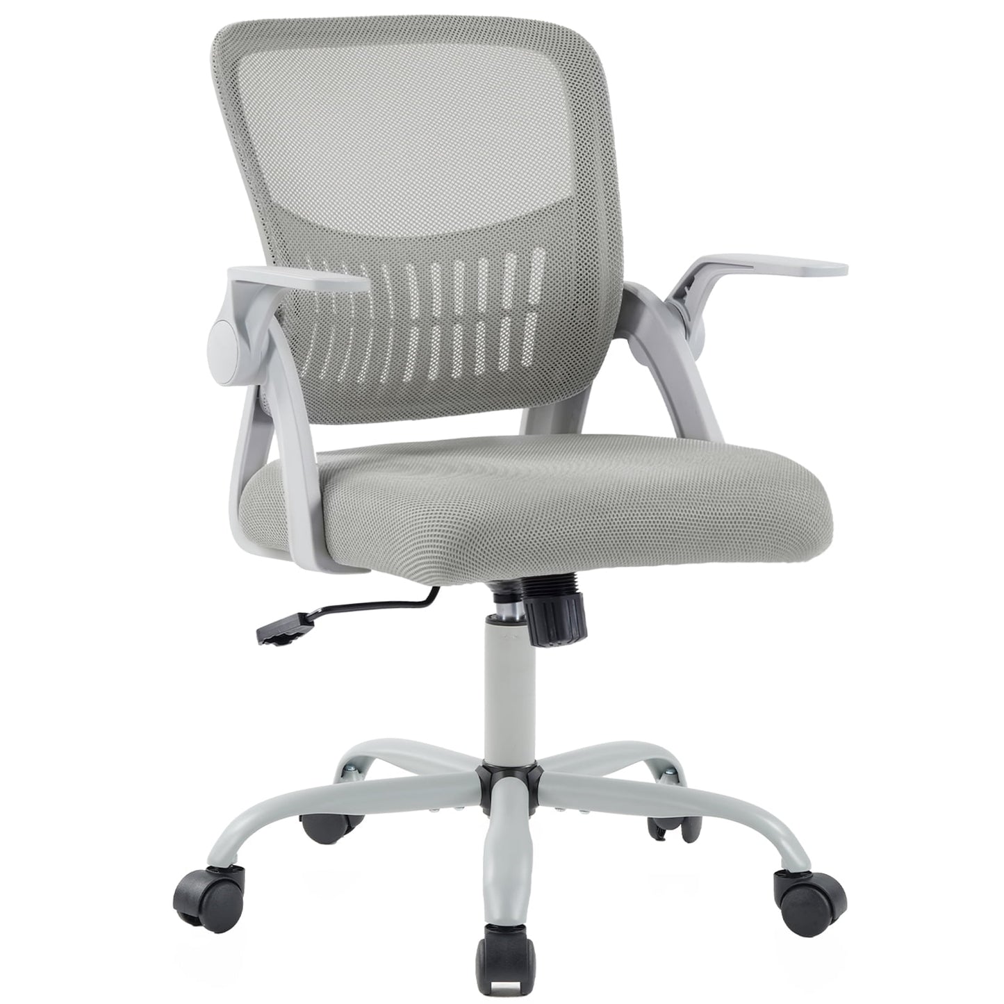 EDX Desk Chair with Ergonomic Lumbar Support, Flip-Up Armrests & Removable Footrest - 250lbs Capacity, Suitable for Home, Office, Bedroom, Gray