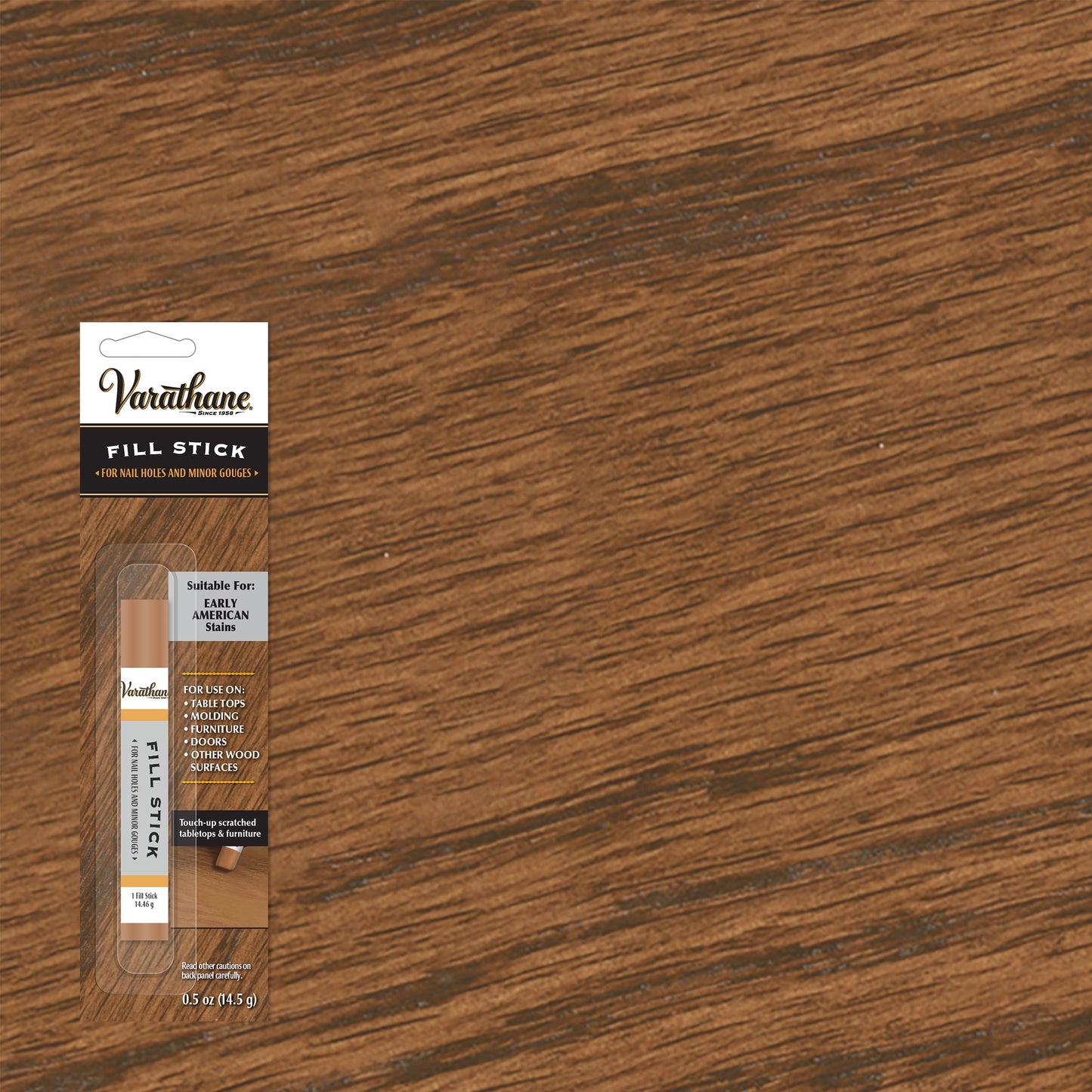 Paquete de 6, Early American, Varathane Relleno Premium para Reparación de Madera en Barra-215370, 0.5 oz