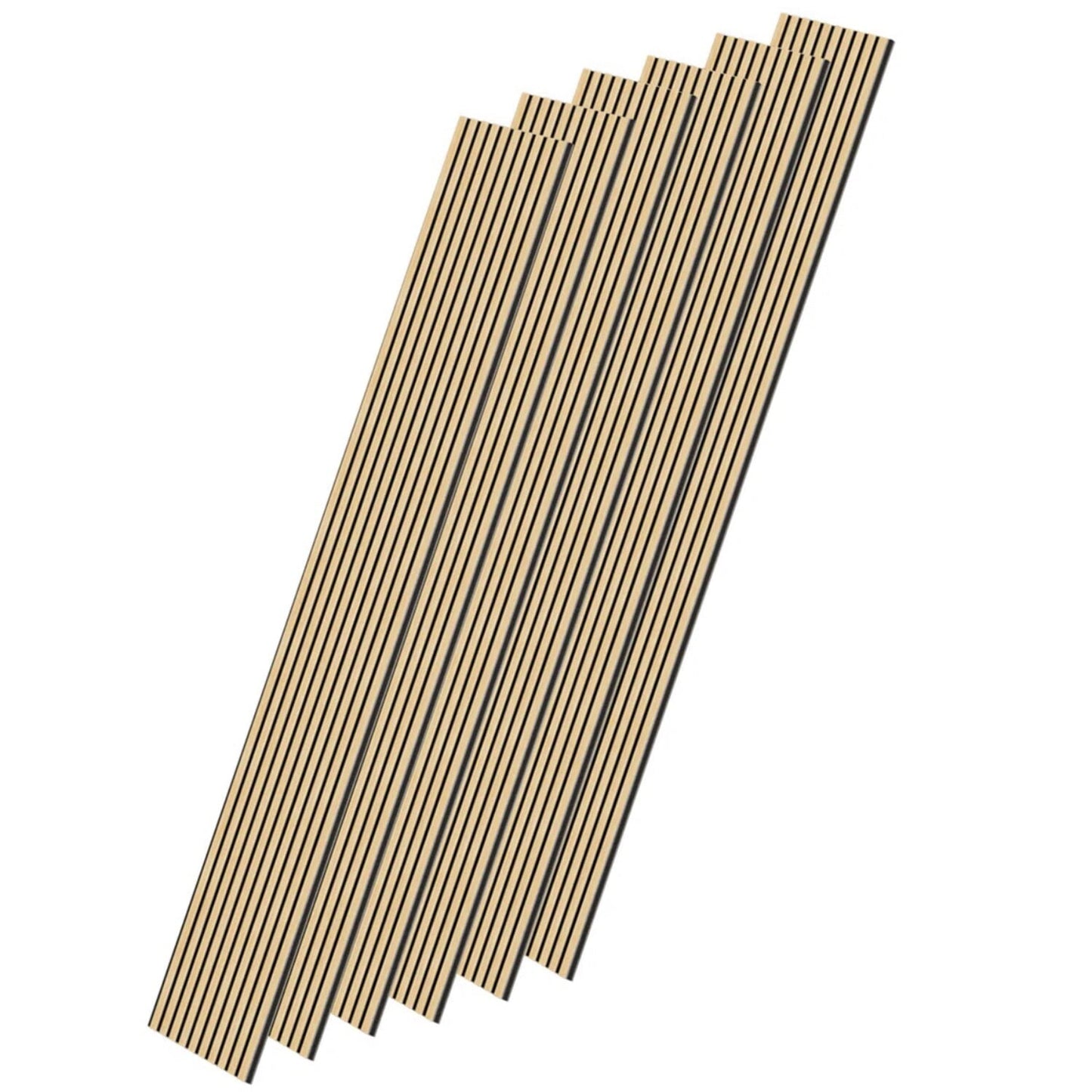 Easy4Home 6-Piece Wood Soundproof Wall Panels 94" x 7.9" Soundproof Wall Panels, White Oak