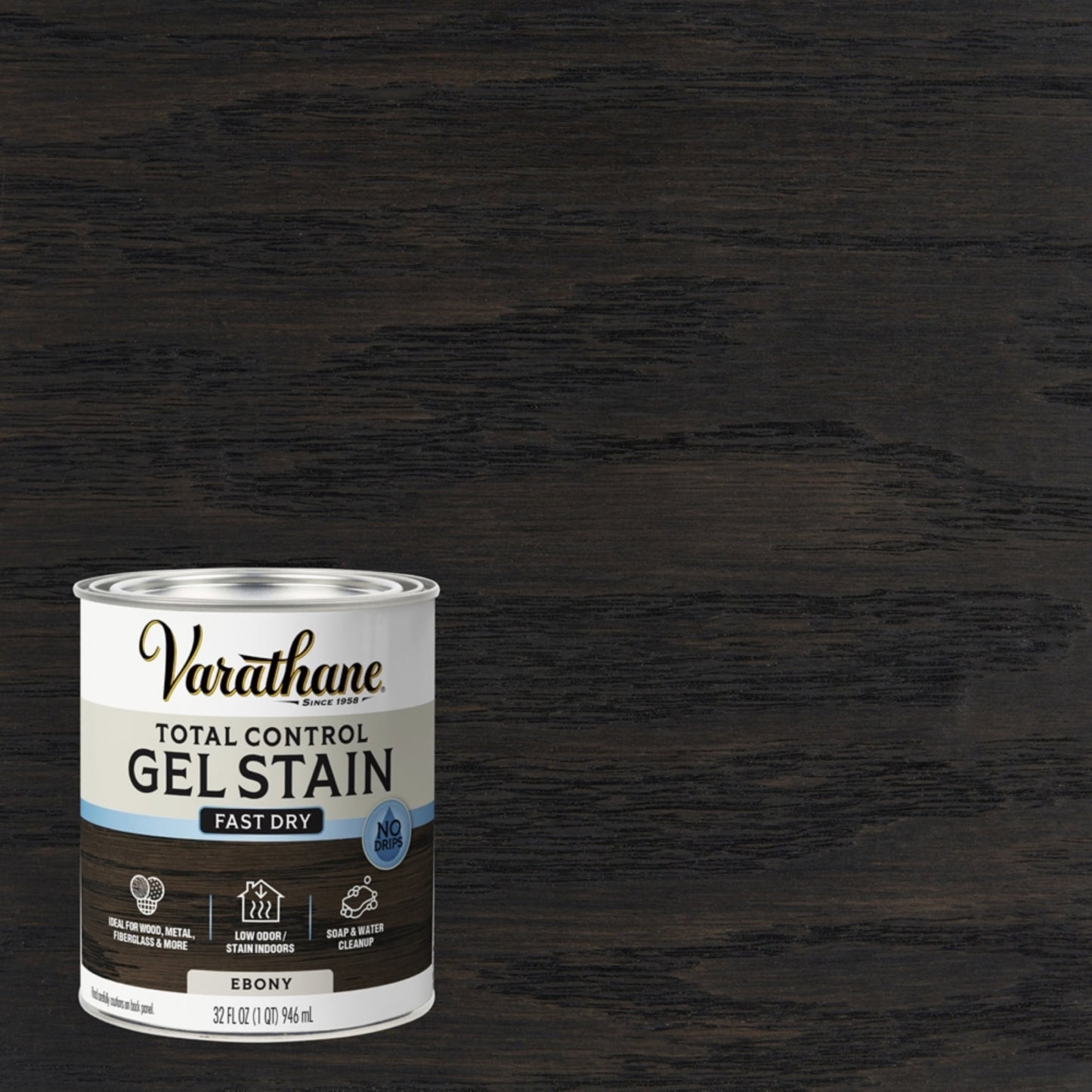 American Walnut, Varathane Total Control Gel Stain Water-Based Wood Stain-396055, Quart