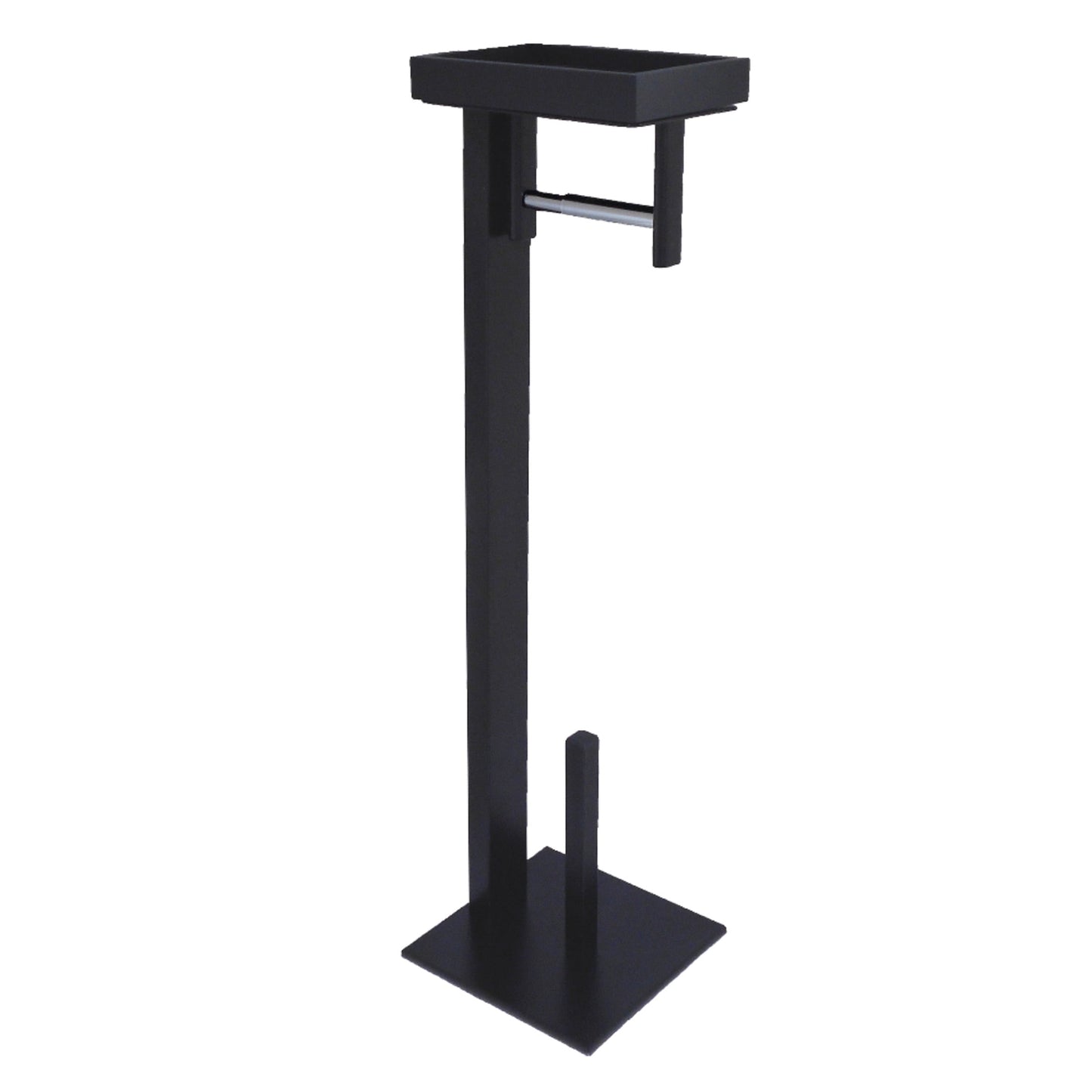 Kingston Brass SCC8500 Freestanding Toilet Paper Holder with Storage Shelf in Matte Black