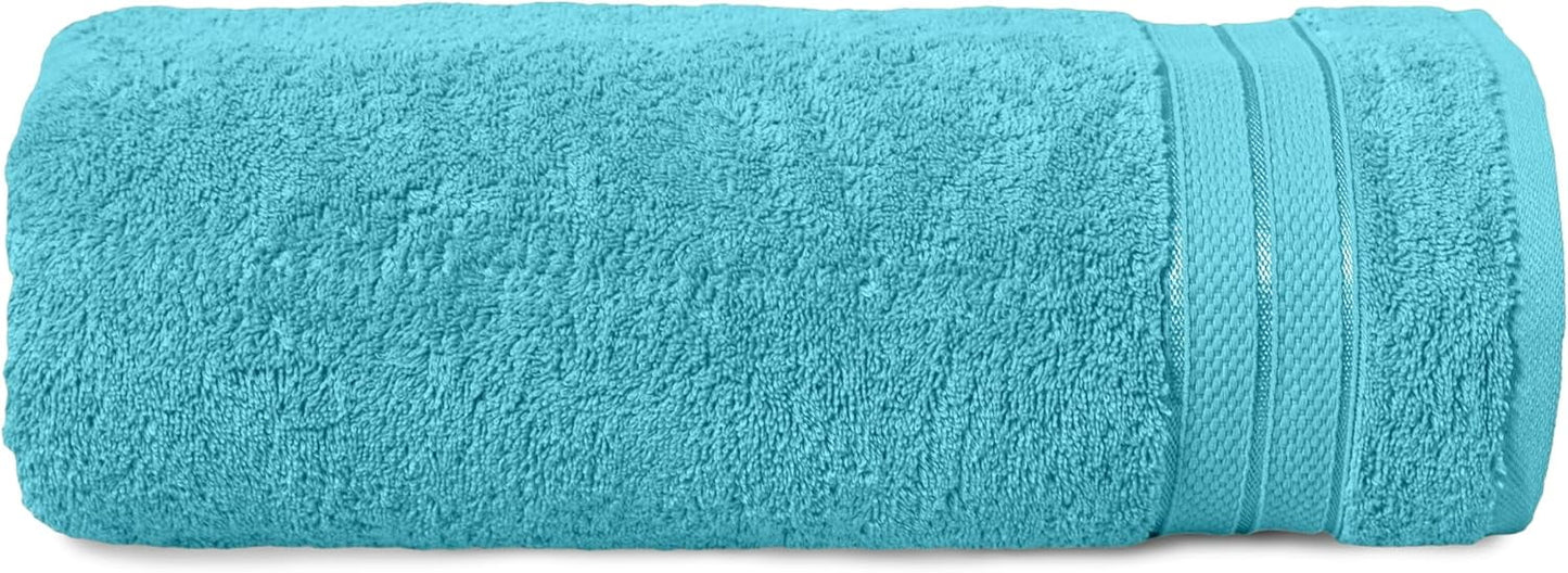 Elegant Comfort Three Line Popcorn Towel Set for Bathroom 35 x 70 inches, Premium Hotel Quality 1-PACK Jumbo Towels, 100% Turkish Cotton, Soft and Durable, Quick Dry and Highly Absorbent, Black