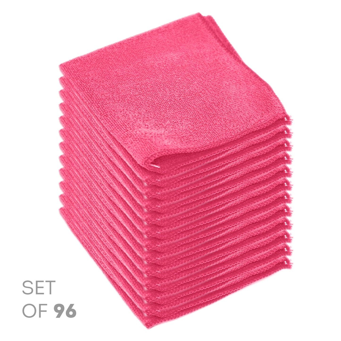 Etienne Alair Super Soft Microfiber Cleaning Cloth - Set of 36 Red Washcloths - 12 x 12 Inches