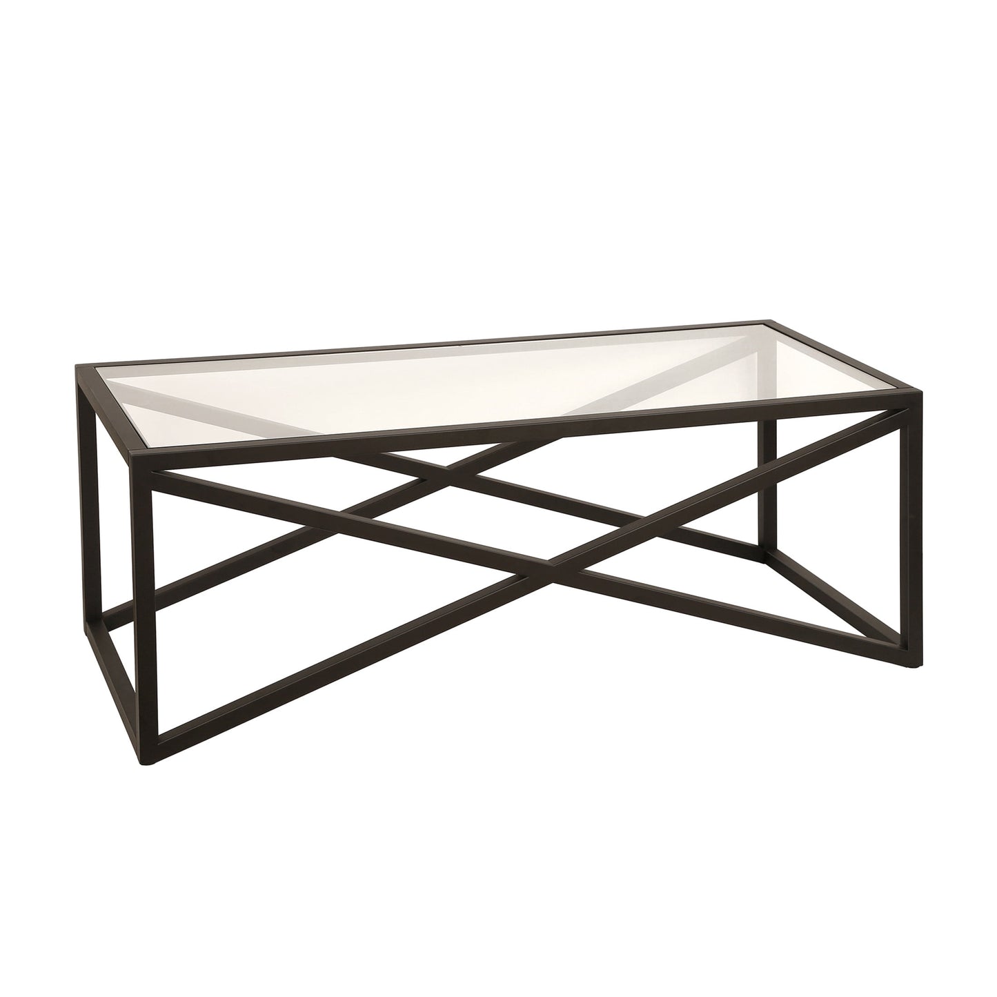 Evelyn&Zoe Calix 46" Wide Rectangular Coffee Table, Blackened Bronze