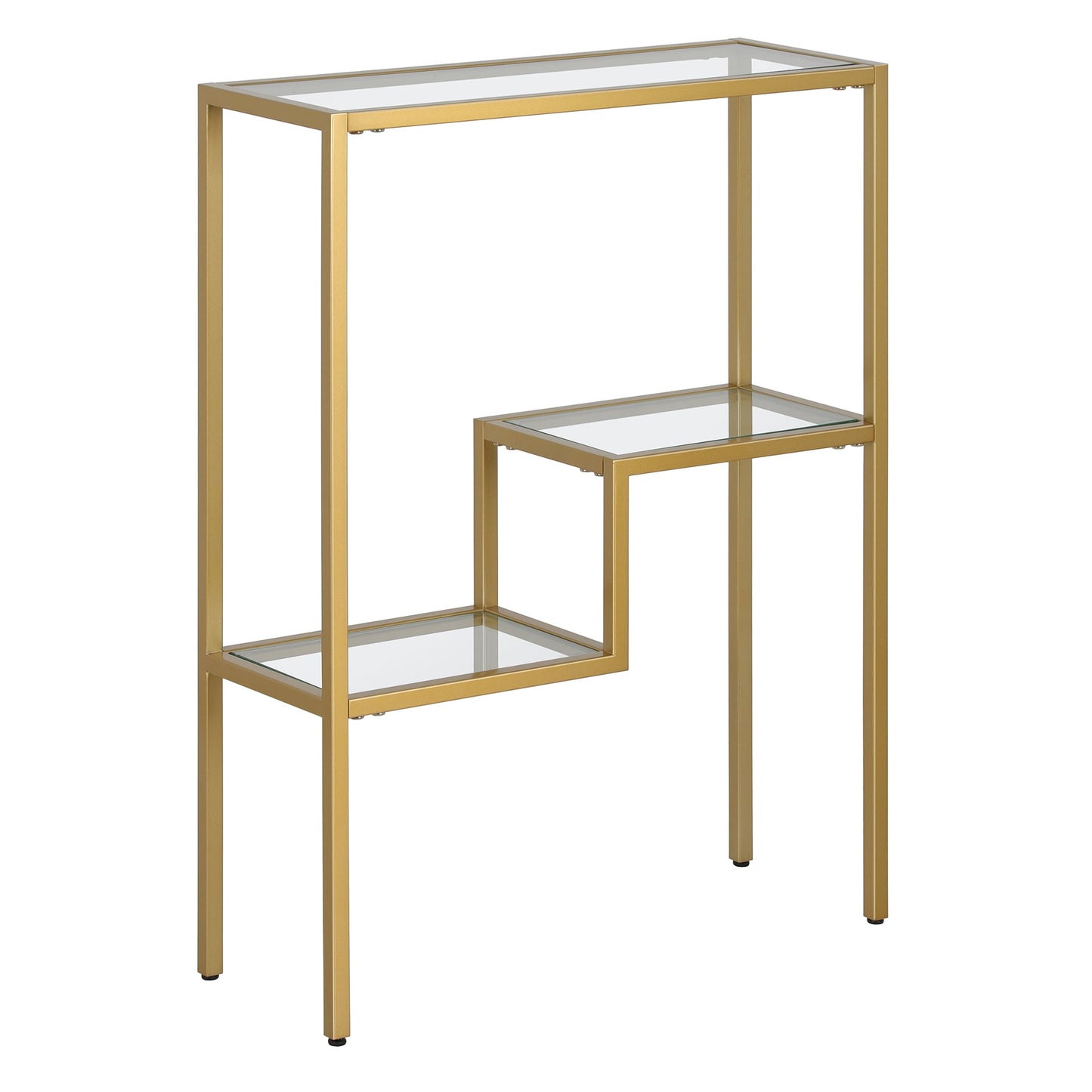 Evelyn&Zoe Lovett 22" Wide Rectangular Console Table, Brass