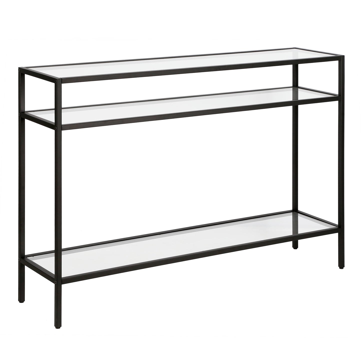 Evelyn&Zoe Siviline 42" Wide Rectangular Console Table, Brass