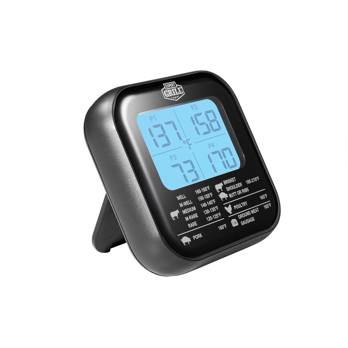 Expert Grill ABS LCD Display Cooking Thermometer with 4 Temperature Probes