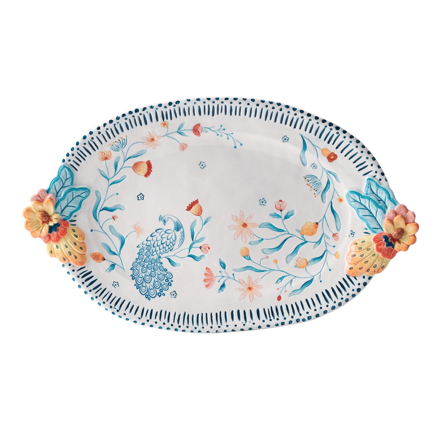 Fitz and Floyd Gracie 19 In Platter With Handles