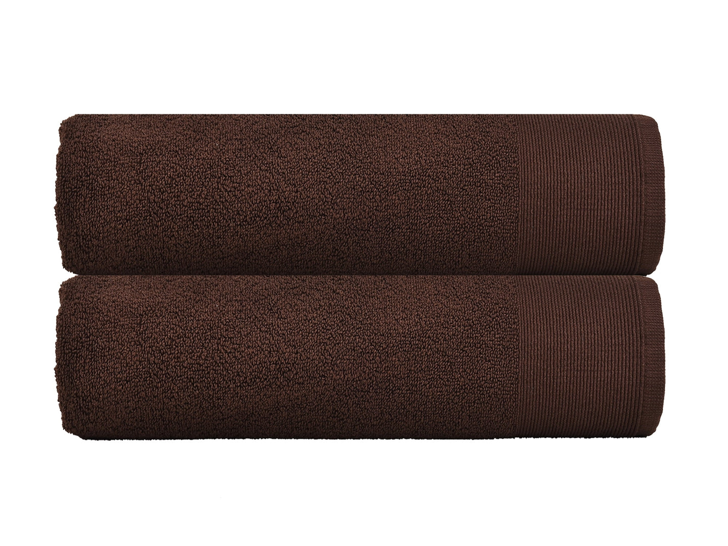 Fabstyles 2 Pieces Solid 600 GSM Cotton Bath Sheets, 36" x 67", Chocolate