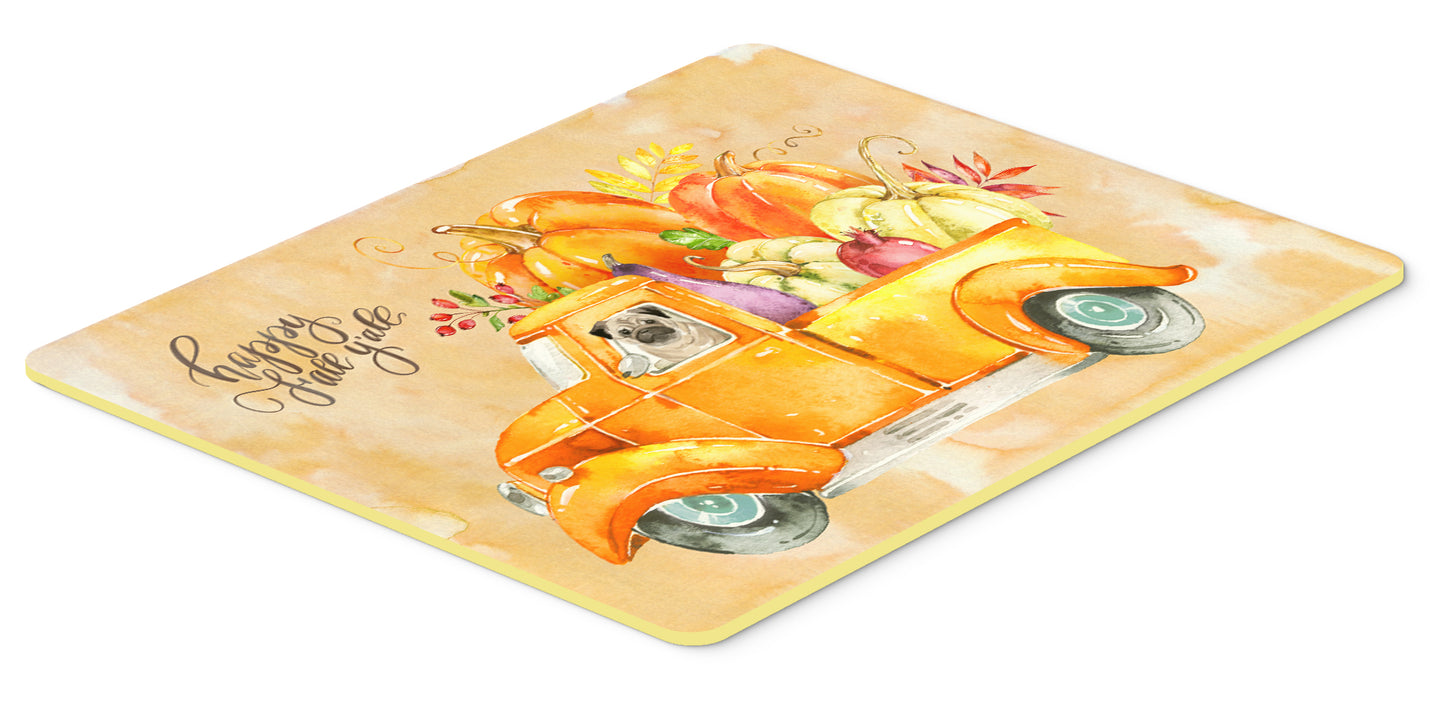 Fall Harvest Pug Kitchen or Bath Mat 24x36