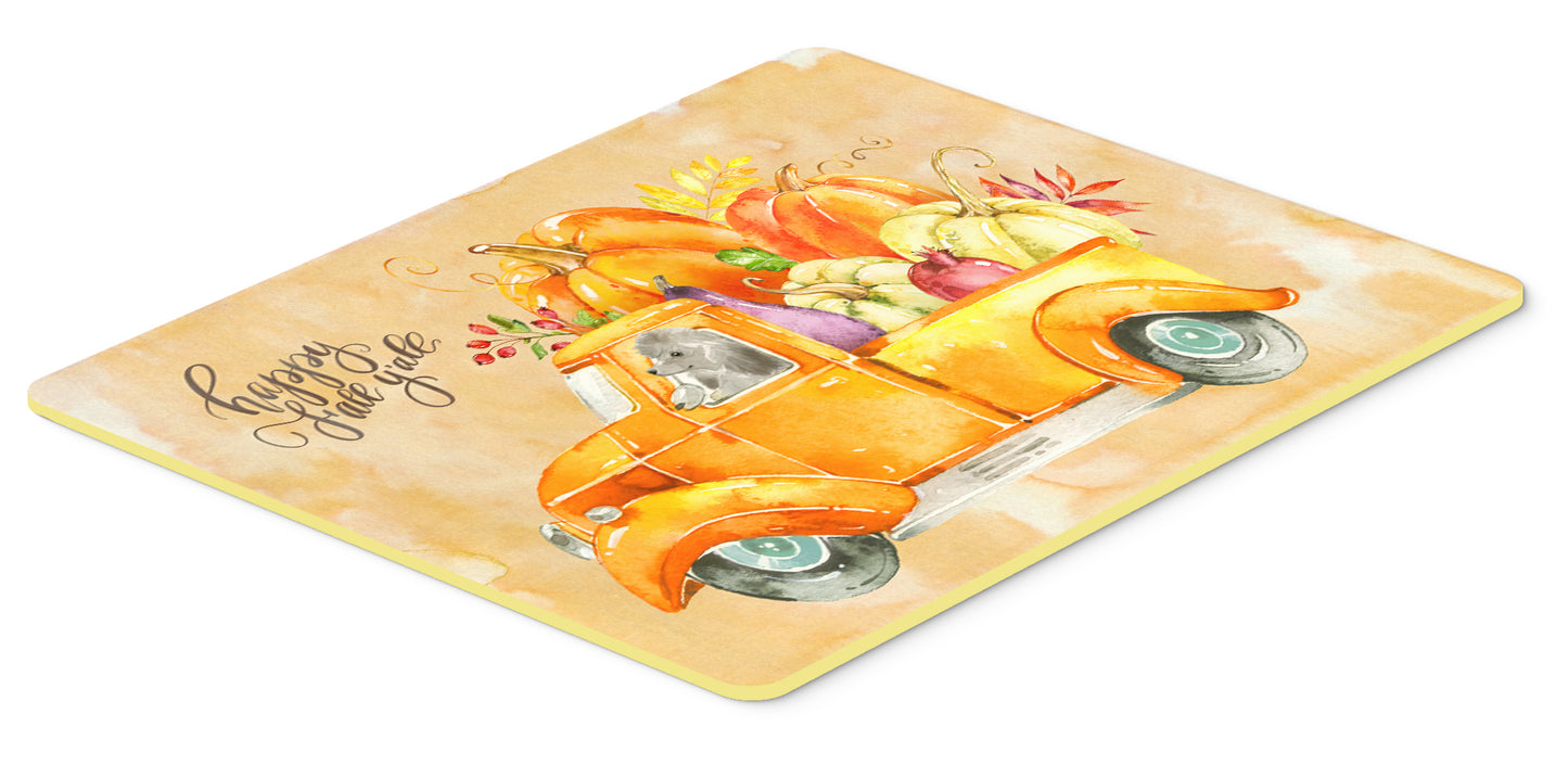 Fall Harvest Silver Poodle Kitchen or Bath Mat 24x36