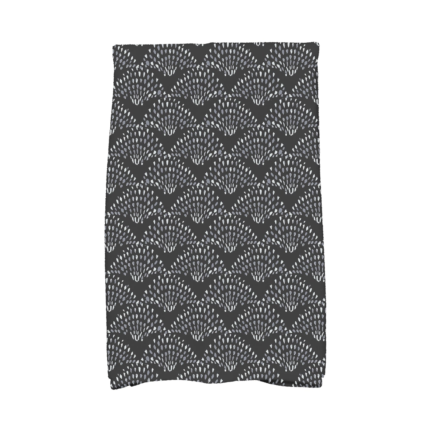 Fan Dance 16 x 25 Inch Black Geometric Print Kitchen Towel