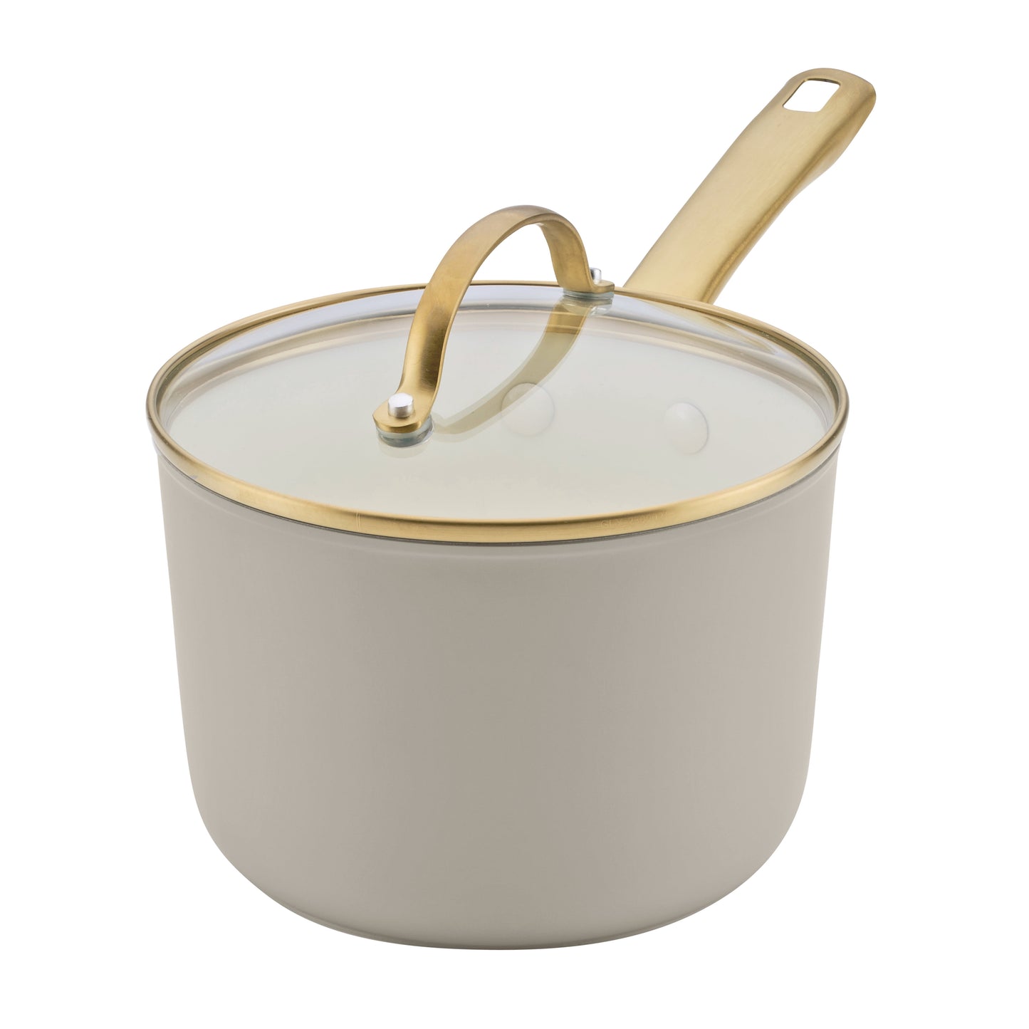 Farberware Forged Induction 3 Quart Ceramic Nonstick Sauce Pan, Dishwasher Safe and Oven Safe to 500°F with Stainless Steel Handle, Taupe