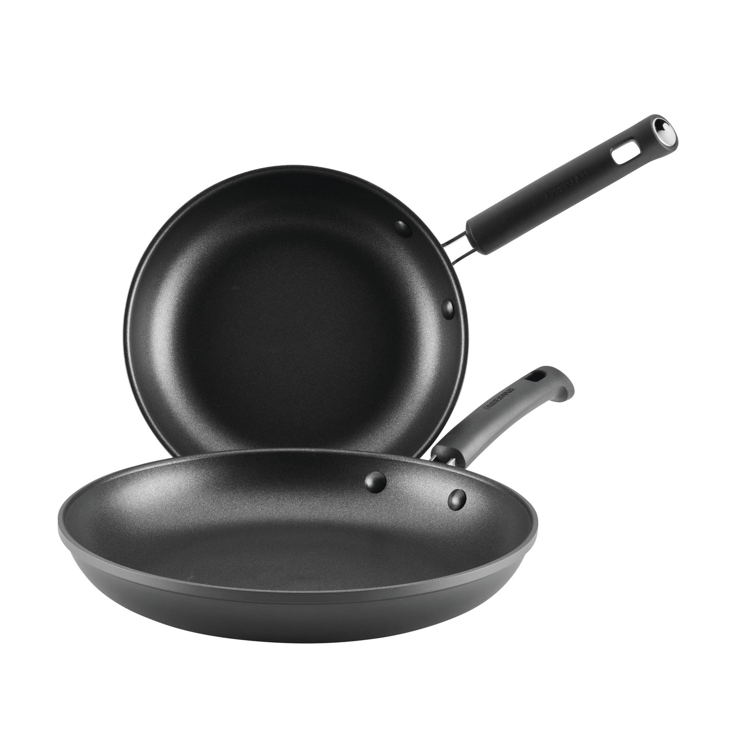 Farberware TrueCook 2pc Nonstick Frying Pan Set, Dishwasher and Oven Safe, Black