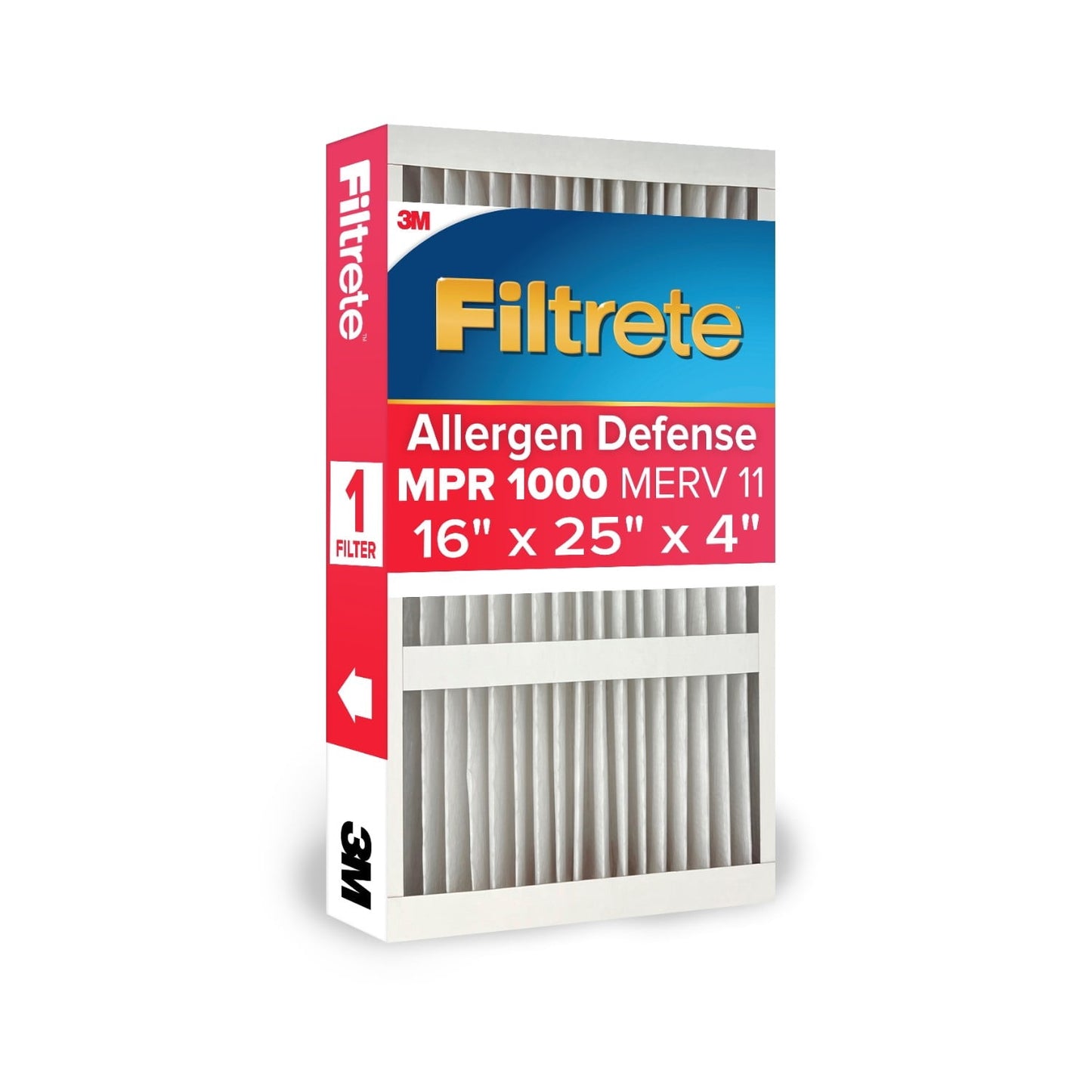 Filtrete 16x25x4 HVAC Furnace Air Filter, MPR 1000 MERV 11, Allergen Defense, 2 Pack