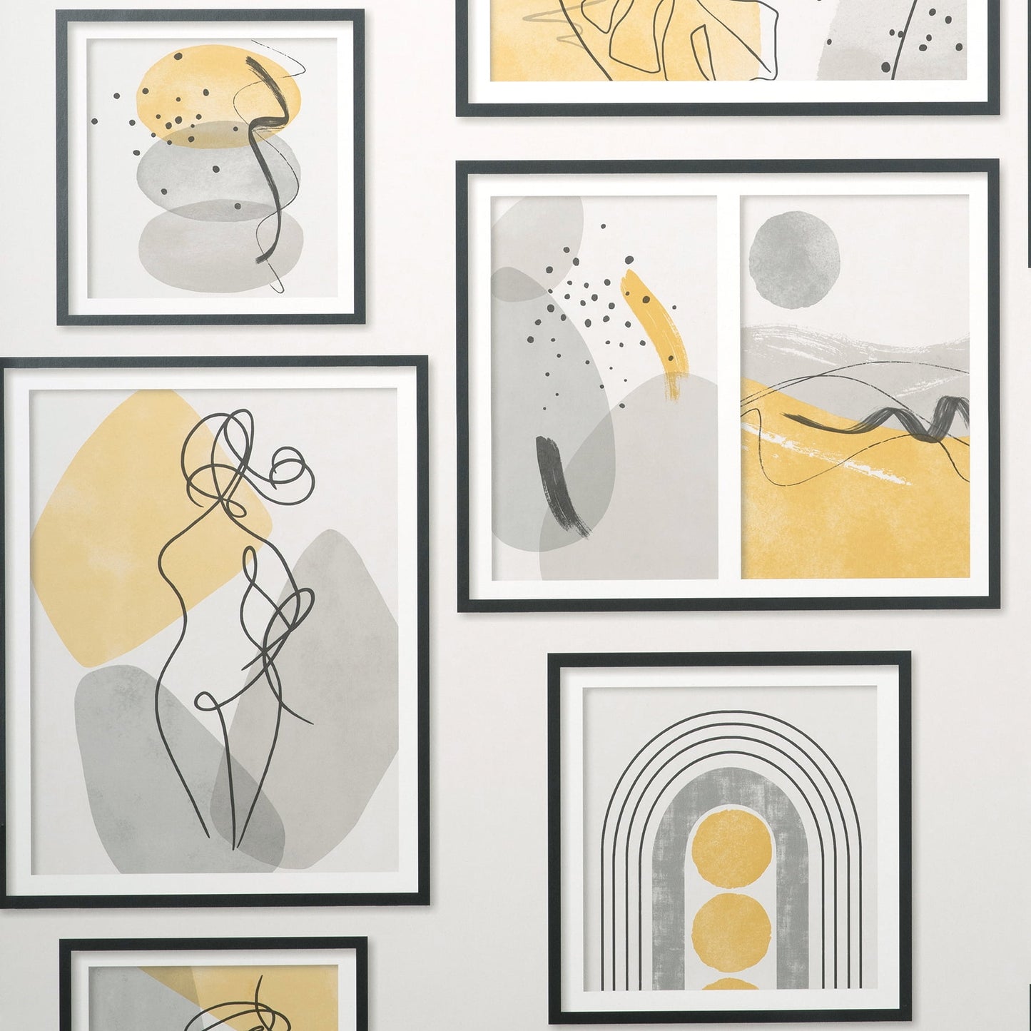 Fine Décor Krasner Mustard Gallery Wallpaper