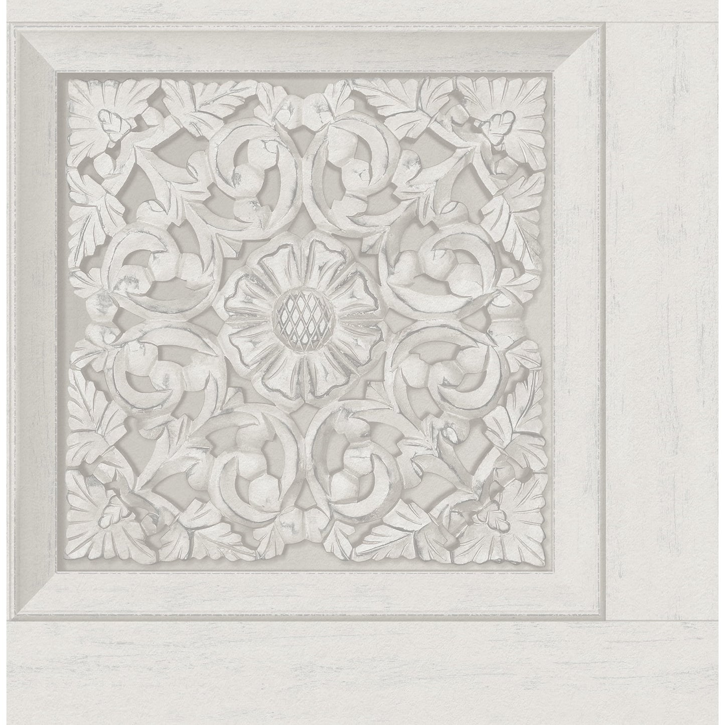 Fine Decor Albie Dove Carved Panel Wallpaper, 20.5-in by 33-ft