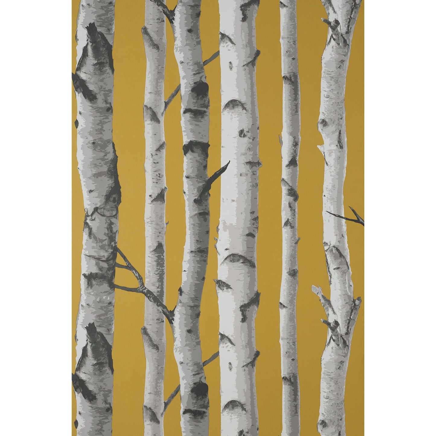 Fine Decor Chester Mustard Birch Trees Wallpaper, 20.5-in by 33-ft